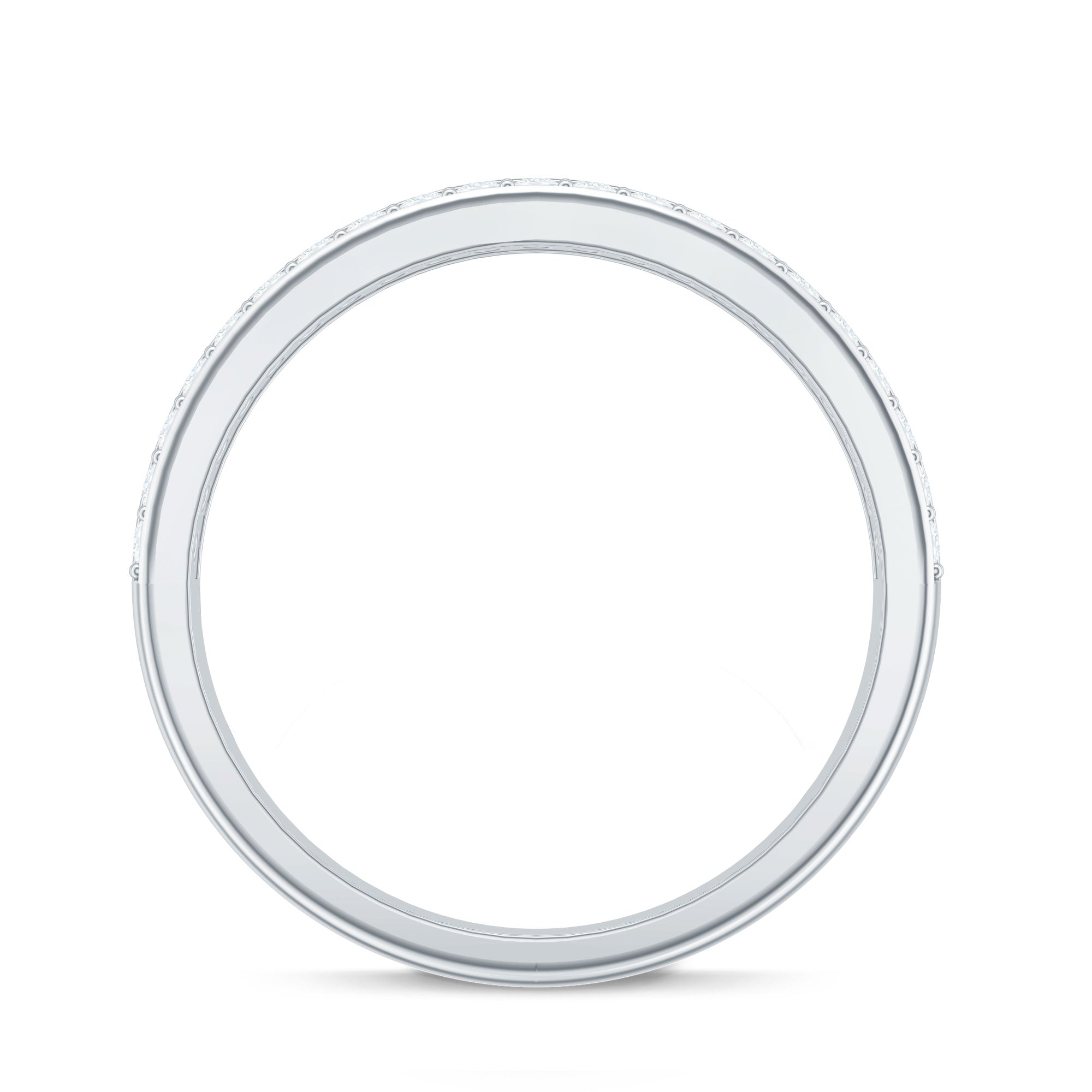 Certified Real Diamond Half Eternity Wedding Band Natural - ( HI-SI ) - Rosec Jewels