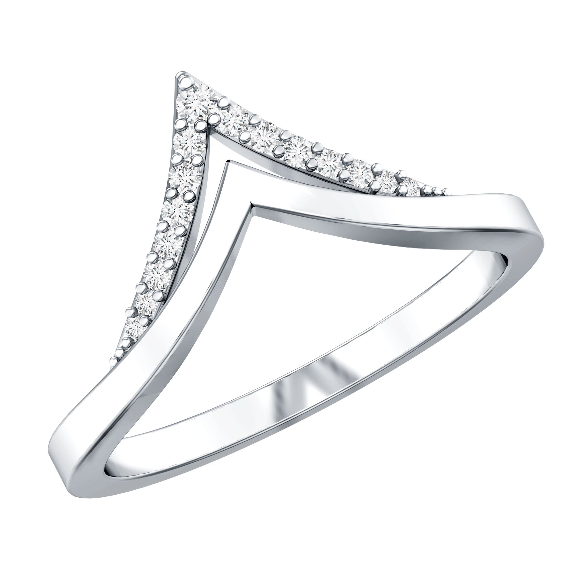 Certified Moissanite Chevron Enhancer Ring D-VS1 - Rosec Jewels