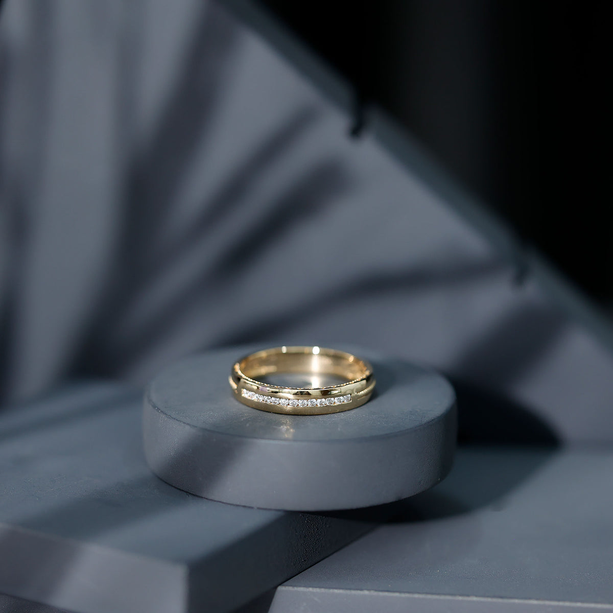 Brilliant Cut Moissanite Wedding Band D-VS1 - Rosec Jewels
