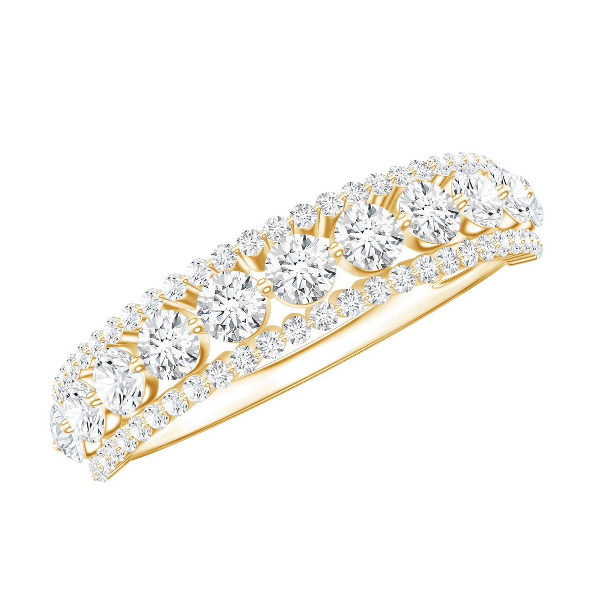 Round Moissanite Half Eternity Wedding Band – Rosec Jewels