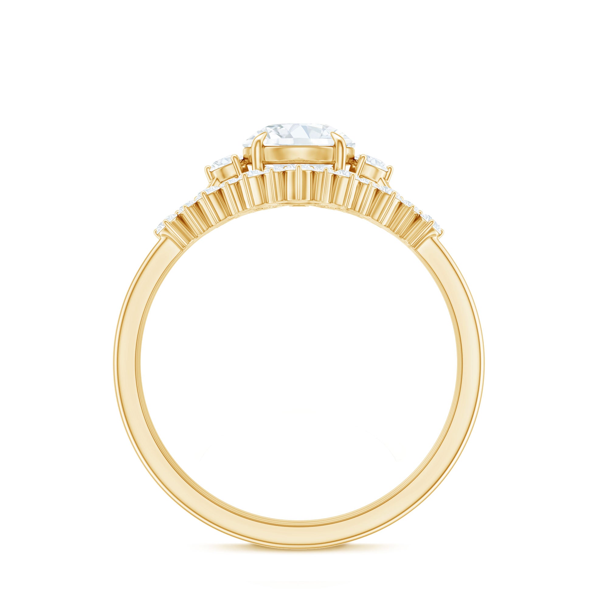 Vintage Inspired Moissanite 3 Piece Wedding Ring Sets D-VS1 - Rosec Jewels