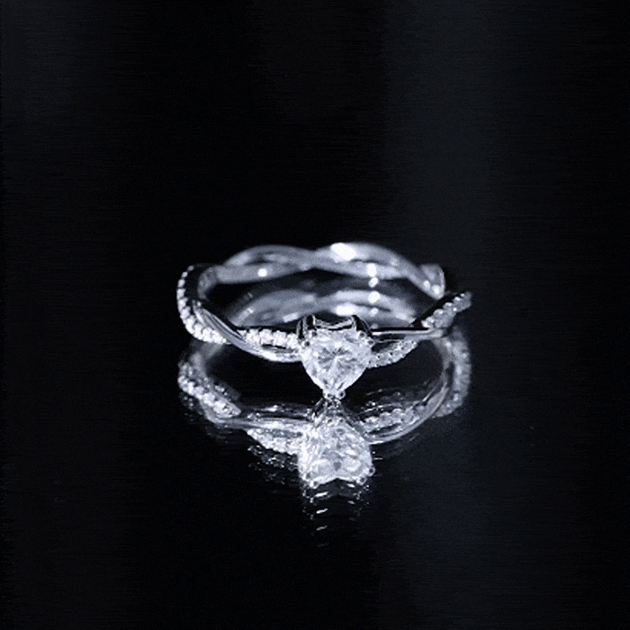 Heart Shape Moissanite Solitaire Promise Ring D-VS1 - Rosec Jewels