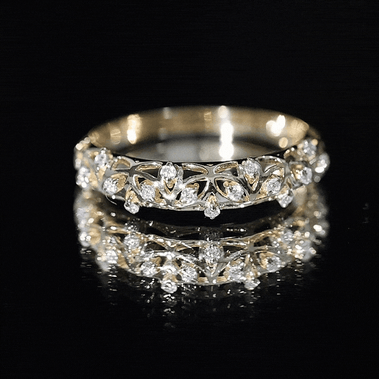 Womens Moissanite Filigree Eternity Band Ring D-VS1 - Rosec Jewels