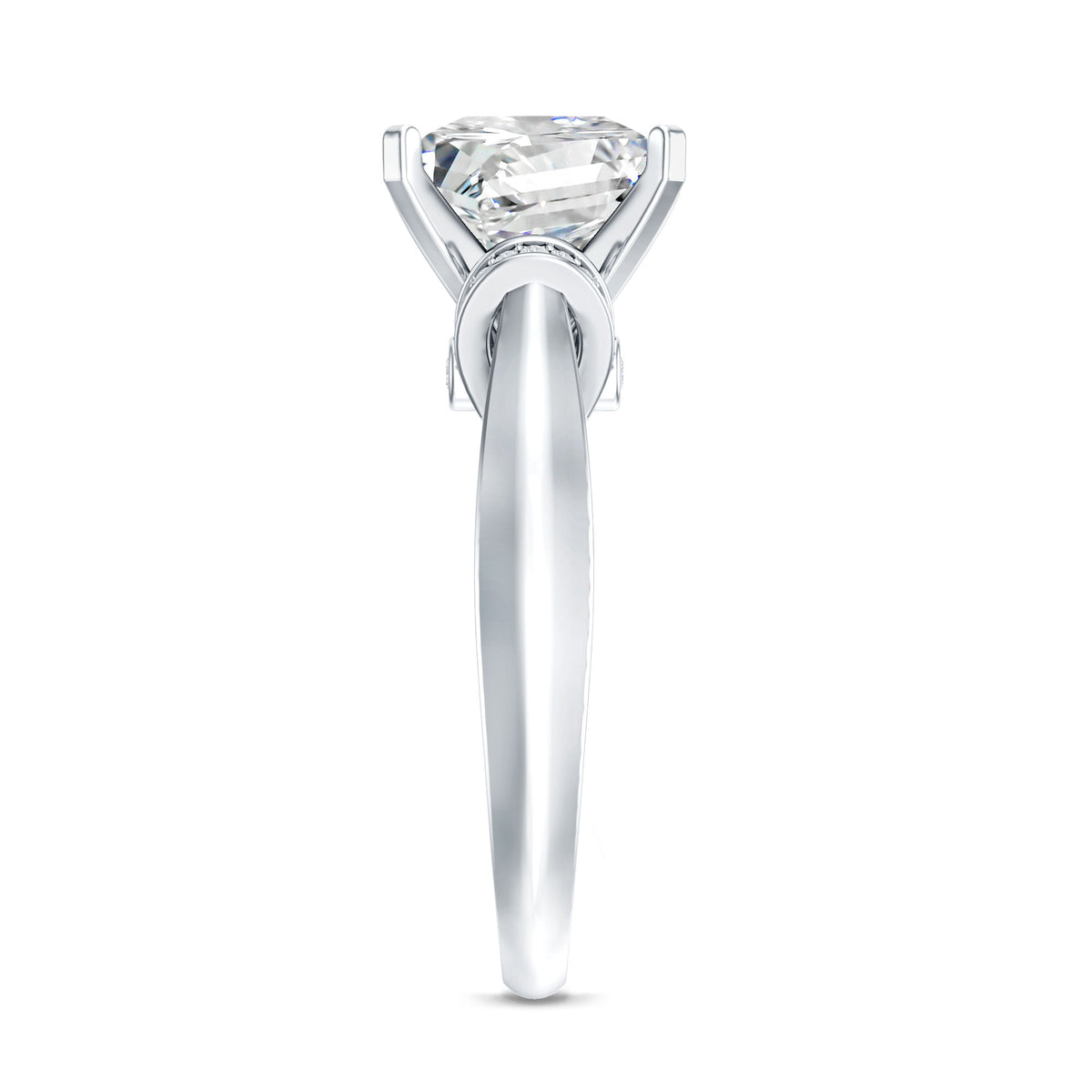 Rosec Jewels-4 Carat Princess Cut Lab Grown Diamond Solitaire Engagement Ring IGI Certified