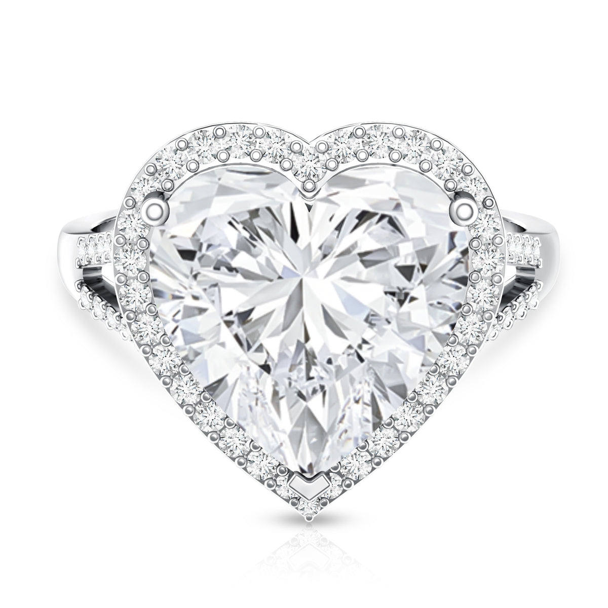 IGI Graded 5 Carat Heart Shape Lab Grown Diamond Cocktail Ring Lab - ( E-VS1 ) - Rosec Jewels