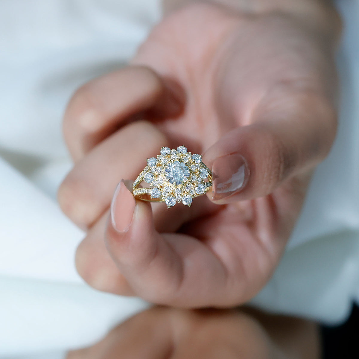 IGI Documented 1 Carat Lab Grown Diamond Statement Ring for Women Lab - ( E-VS1 ) - Rosec Jewels