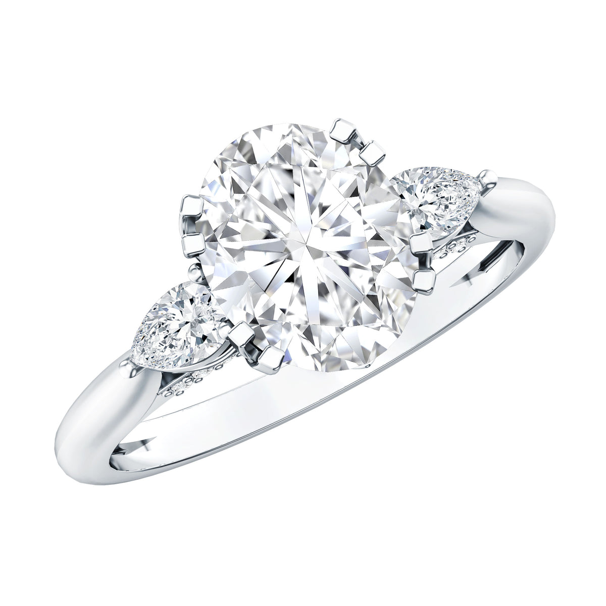 2 Carat Oval Lab Grown Diamond Journey Ring with IGI Certificate Lab - ( E-VS1 ) - Rosec Jewels