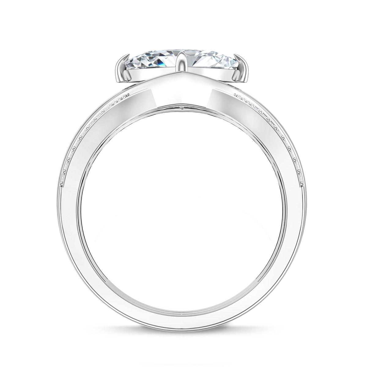 IGI Graded 3 Carat Lab Grown Diamond Princess Cut Engagement Ring with Enhancers Lab - ( E-VS1 ) - Rosec Jewels