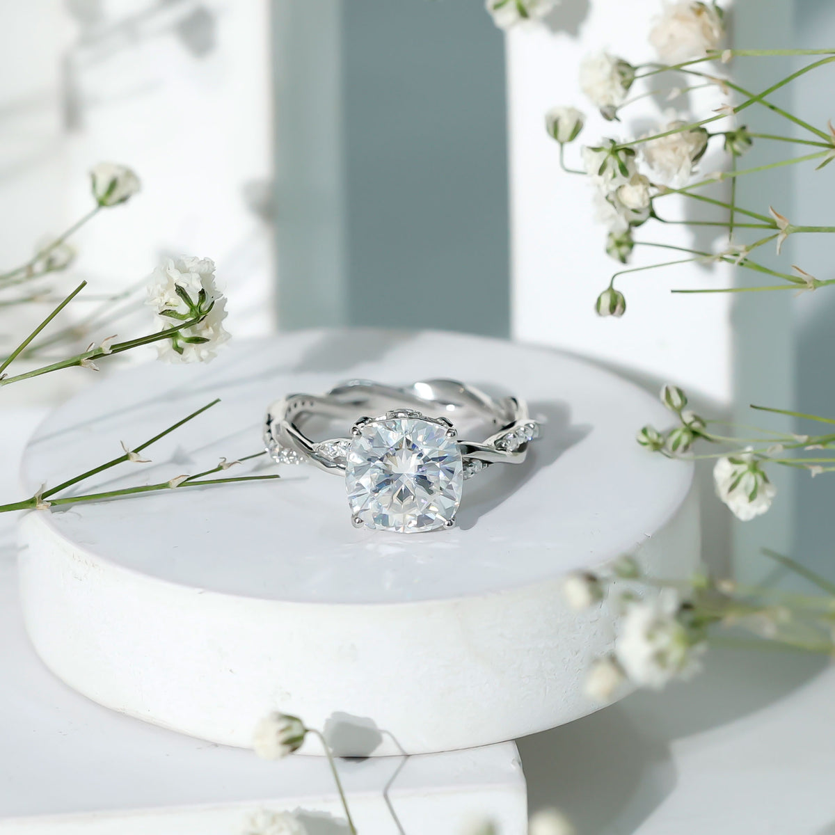 IGI Graded 3 Carat Solitaire Lab Grown Diamond Braided Engagement Ring Lab - ( E-VS1 ) - Rosec Jewels