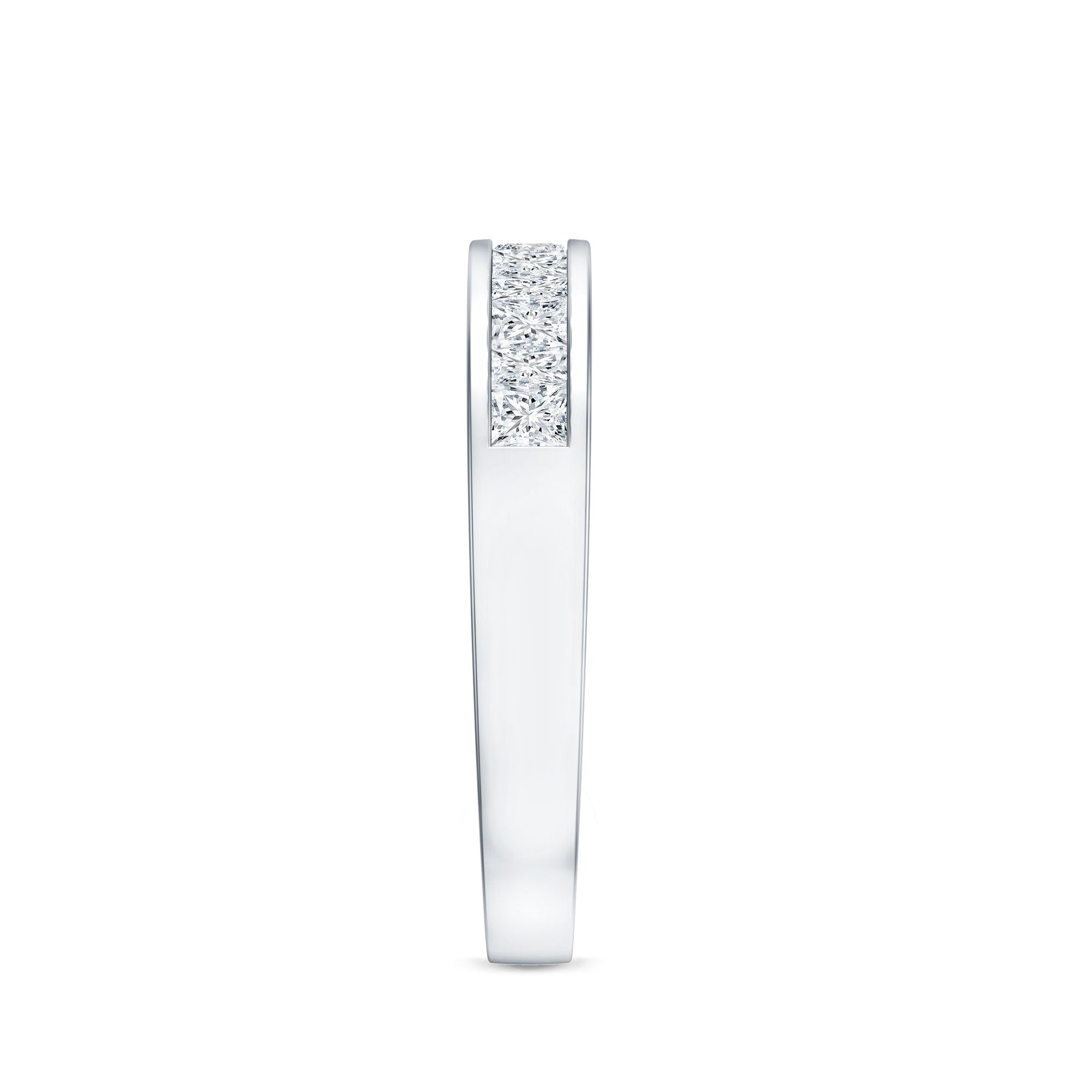 Channel Set Diamond Half Eternity Band Ring Natural - ( HI-SI ) - Rosec Jewels