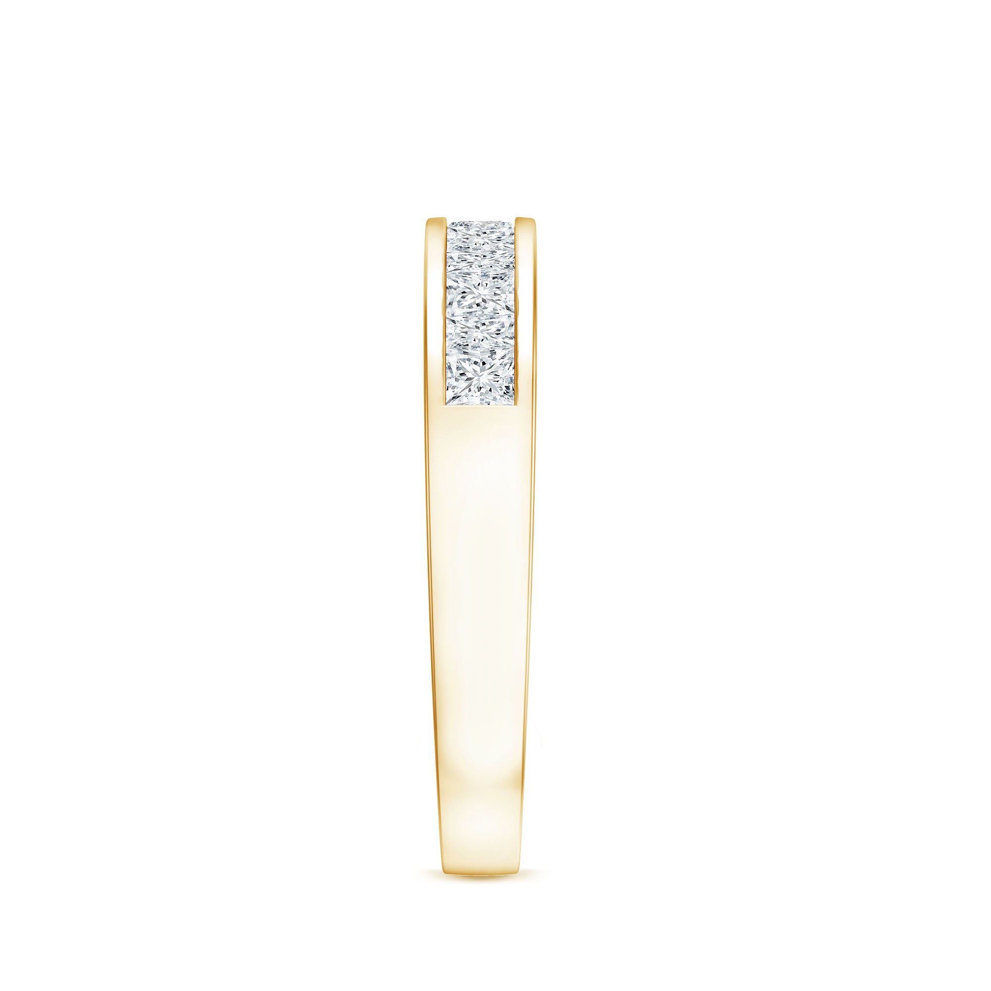 Channel Set Diamond Half Eternity Band Ring Natural - ( HI-SI ) - Rosec Jewels