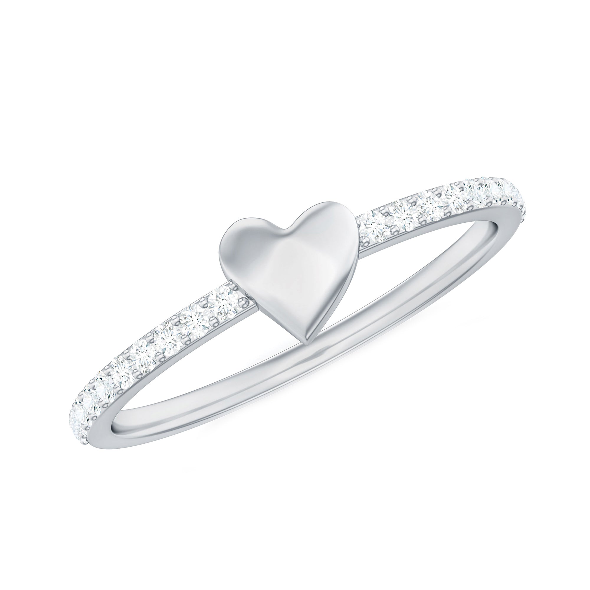 Diamond Heart Shape Promise Ring for Her