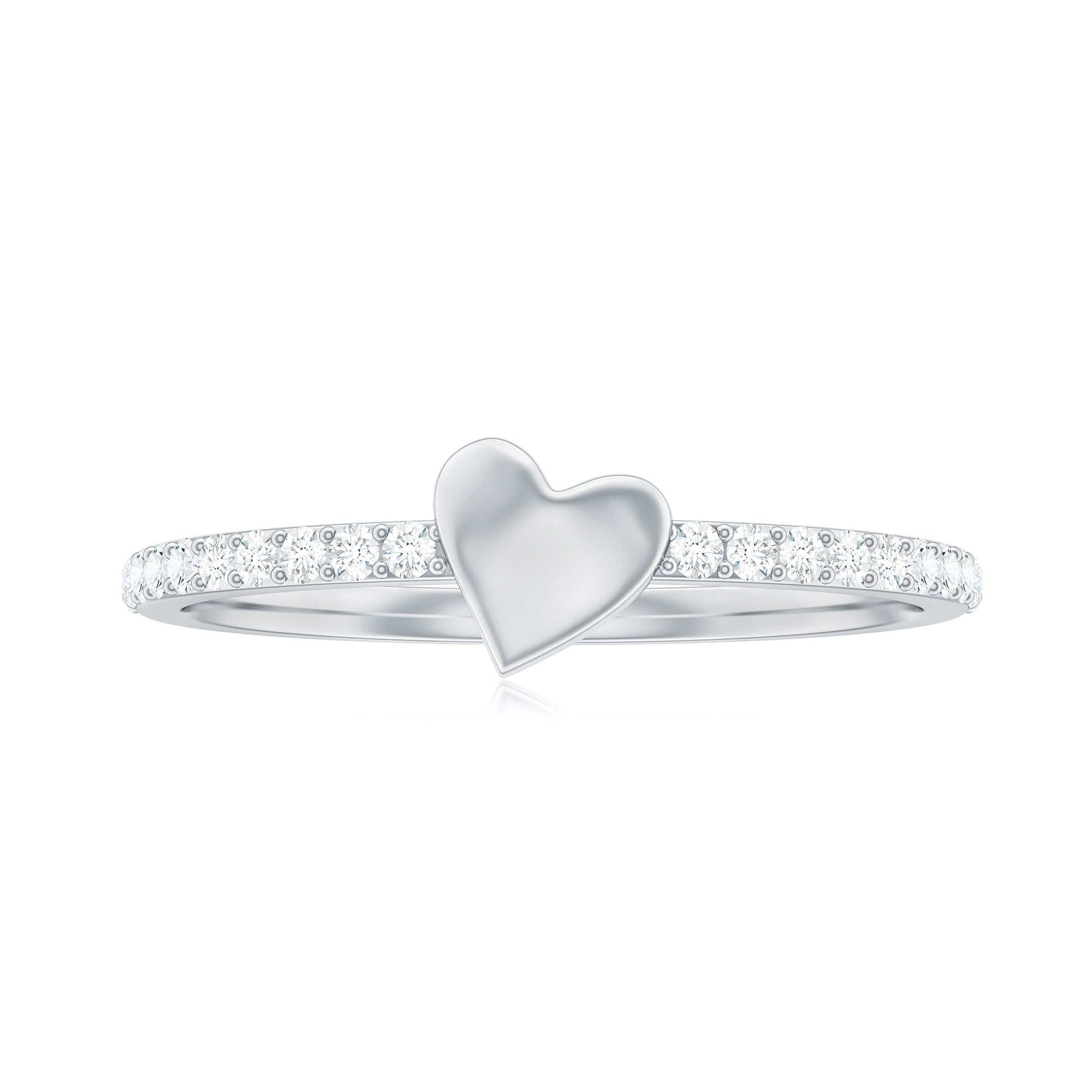 Rosec Jewels-Diamond Heart Shape Promise Ring for Her