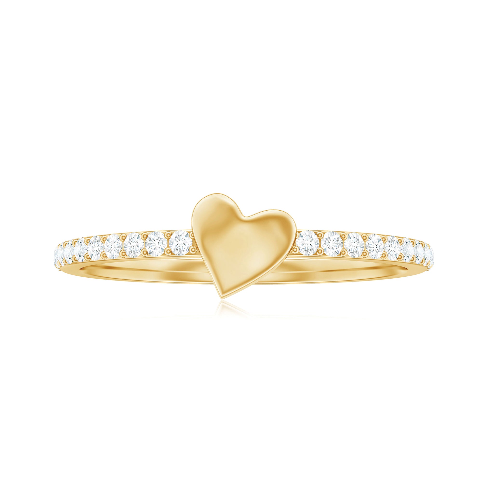 Rosec Jewels-Diamond Heart Shape Promise Ring for Her