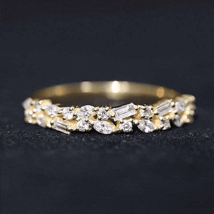 Real Diamond Half Eternity Band Ring Natural - ( HI-SI ) - Rosec Jewels
