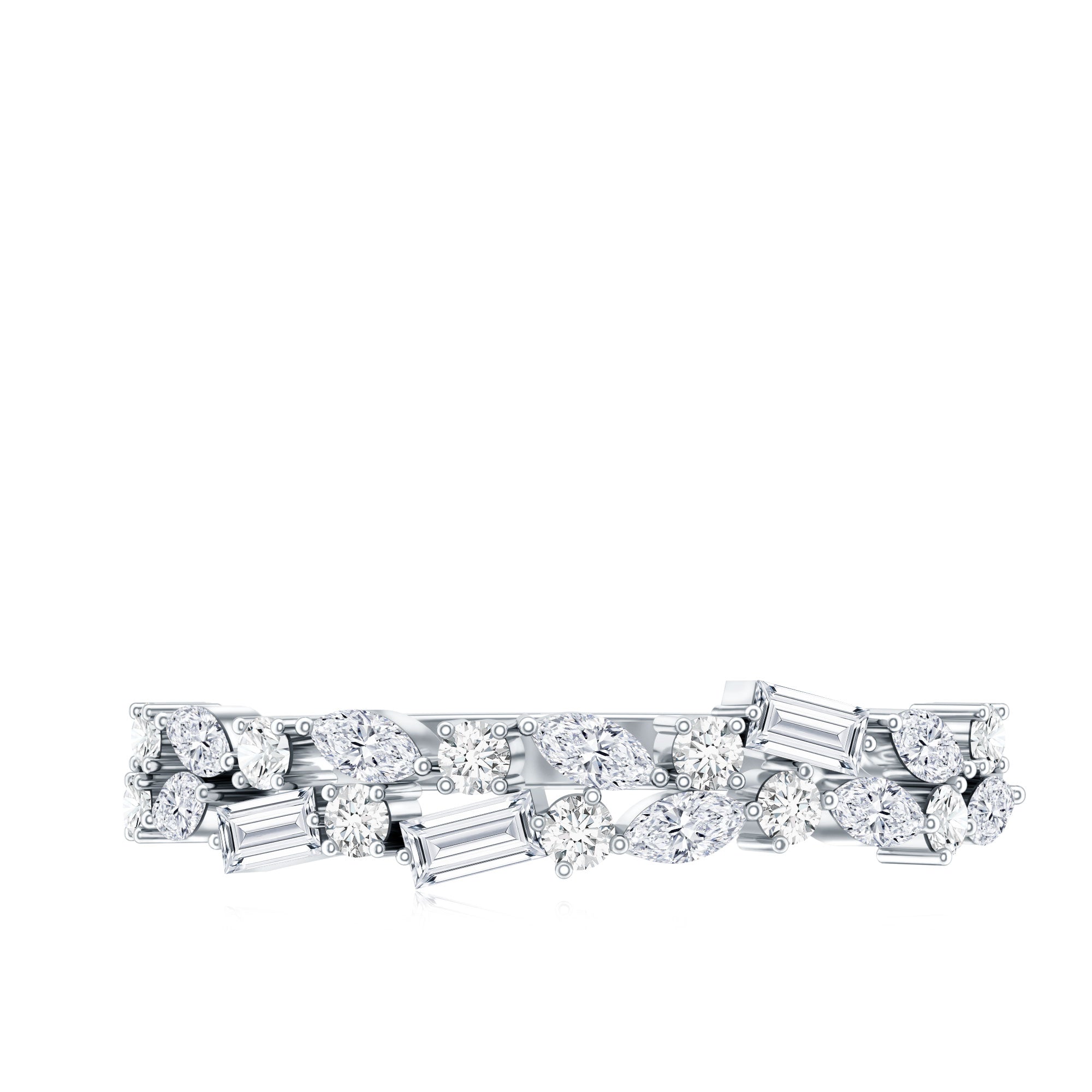 Real Diamond Half Eternity Band Ring Natural - ( HI-SI ) - Rosec Jewels