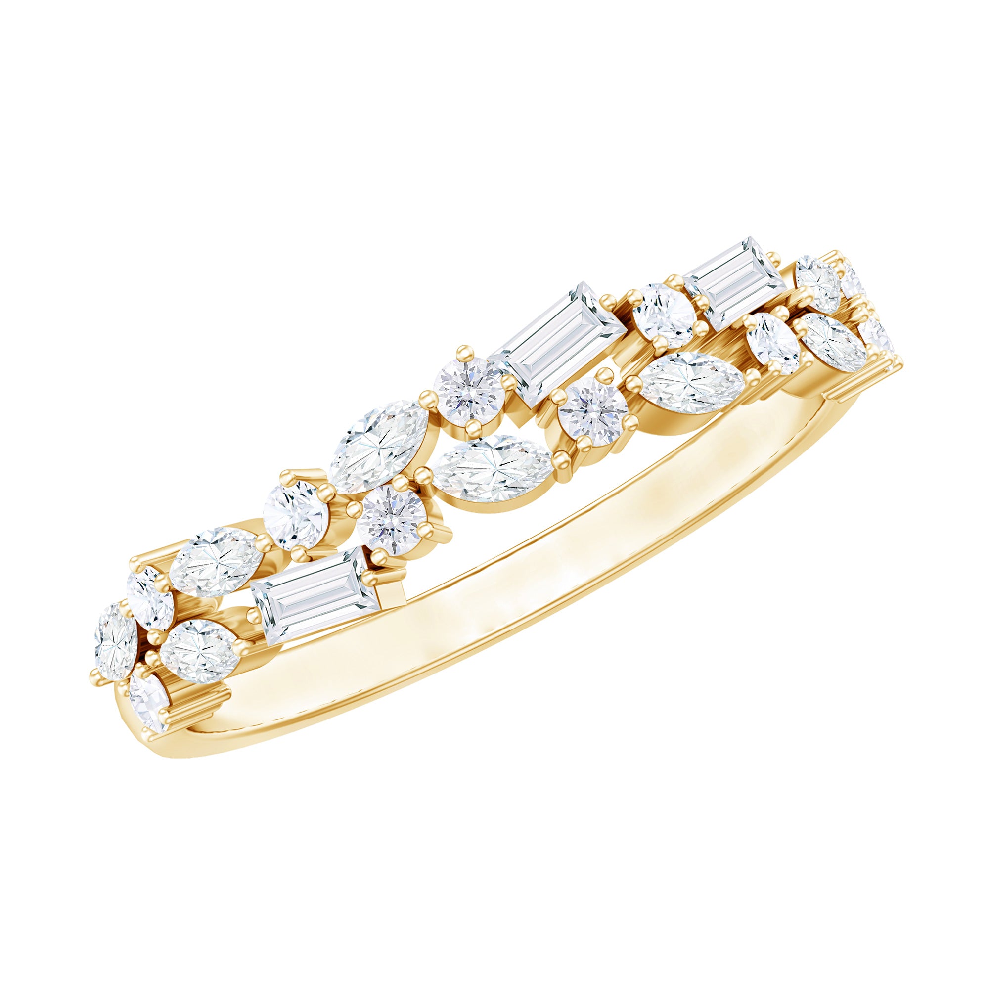 Real Diamond Half Eternity Band Ring Natural - ( HI-SI ) - Rosec Jewels