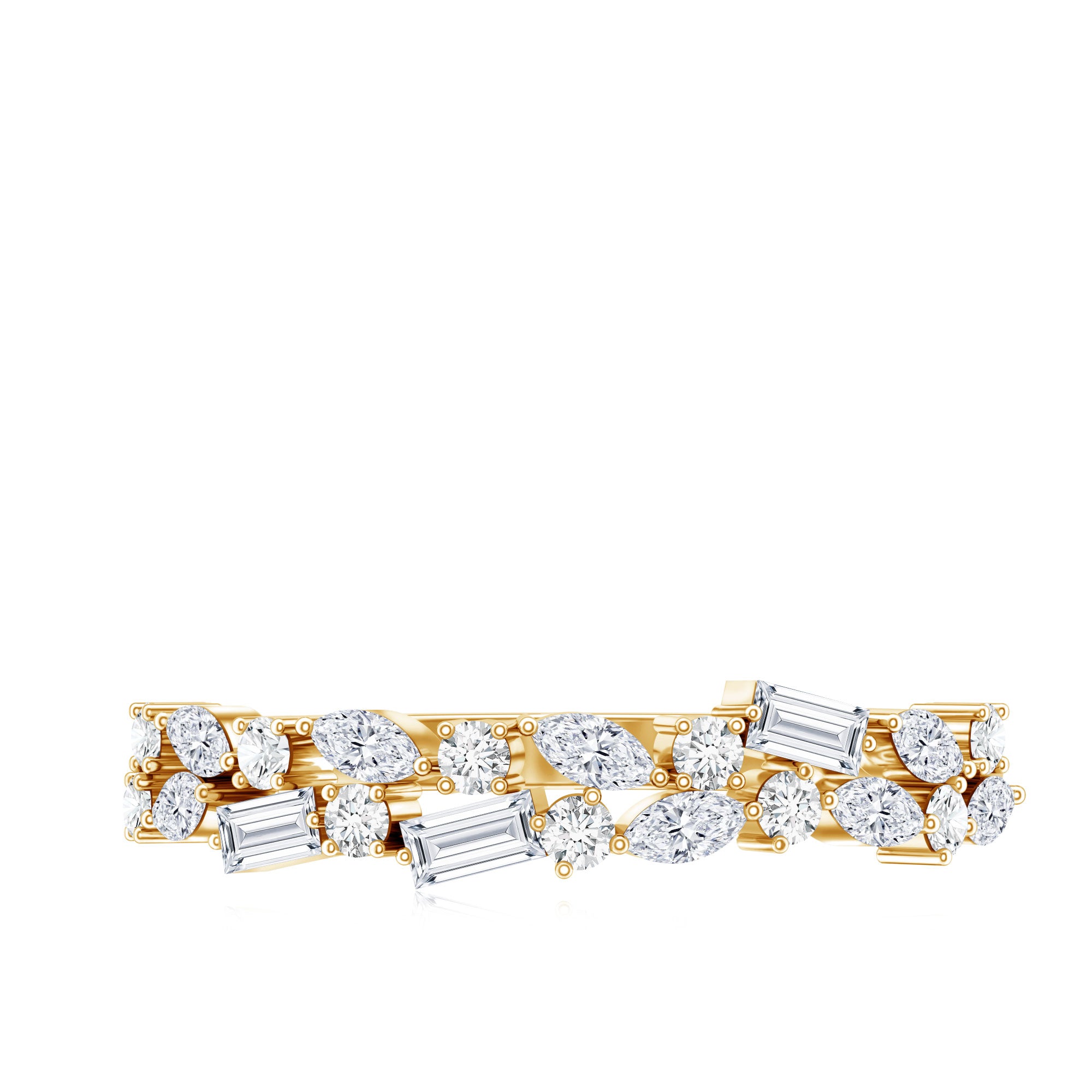Real Diamond Half Eternity Band Ring Natural - ( HI-SI ) - Rosec Jewels