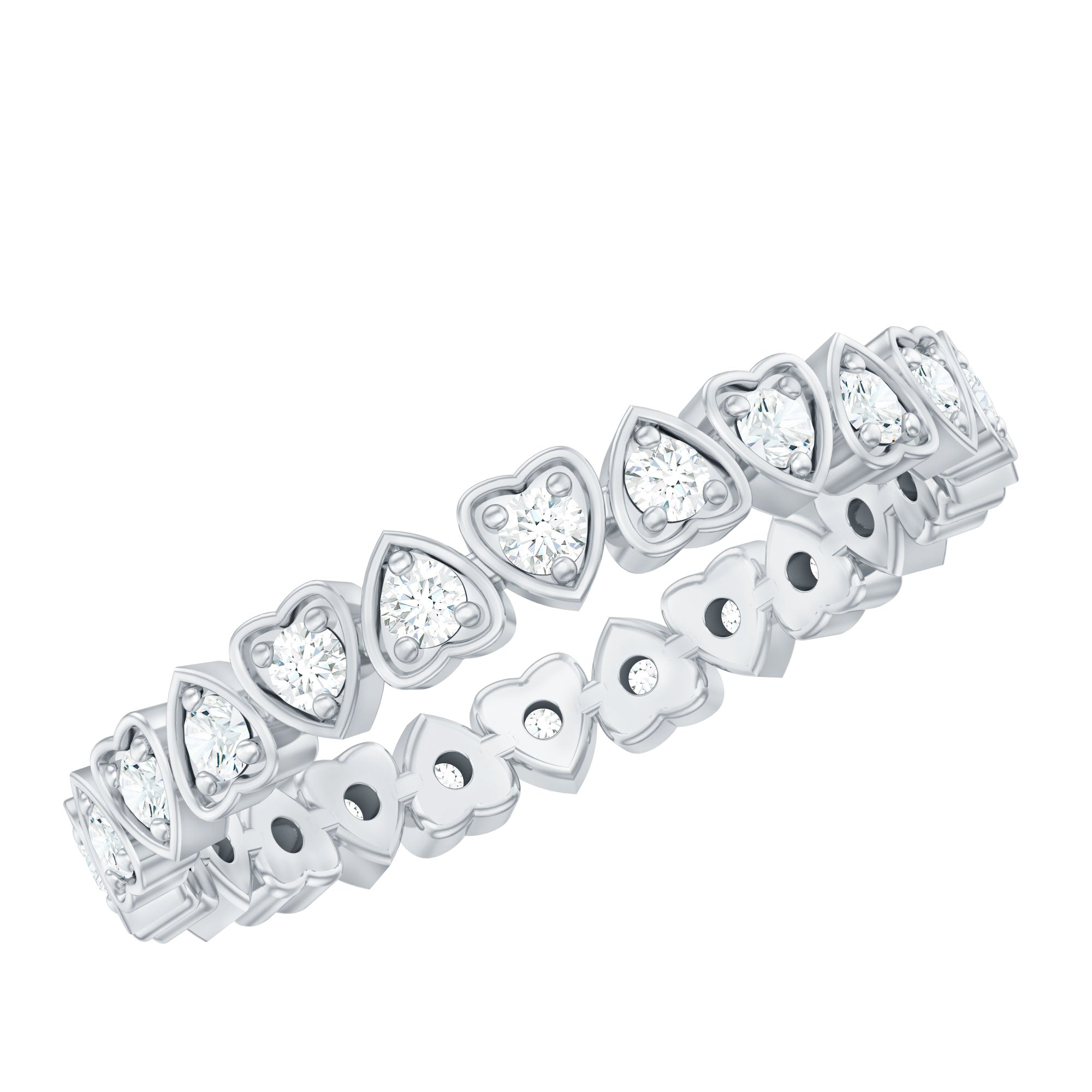 Certified Diamond Heart Eternity Band Ring