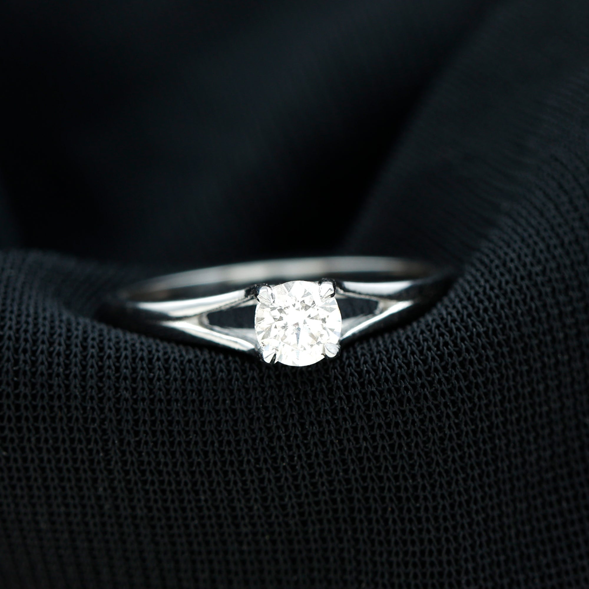 Certified Diamond Solitaire Ring in Claw Setting Natural - ( HI-SI ) - Rosec Jewels