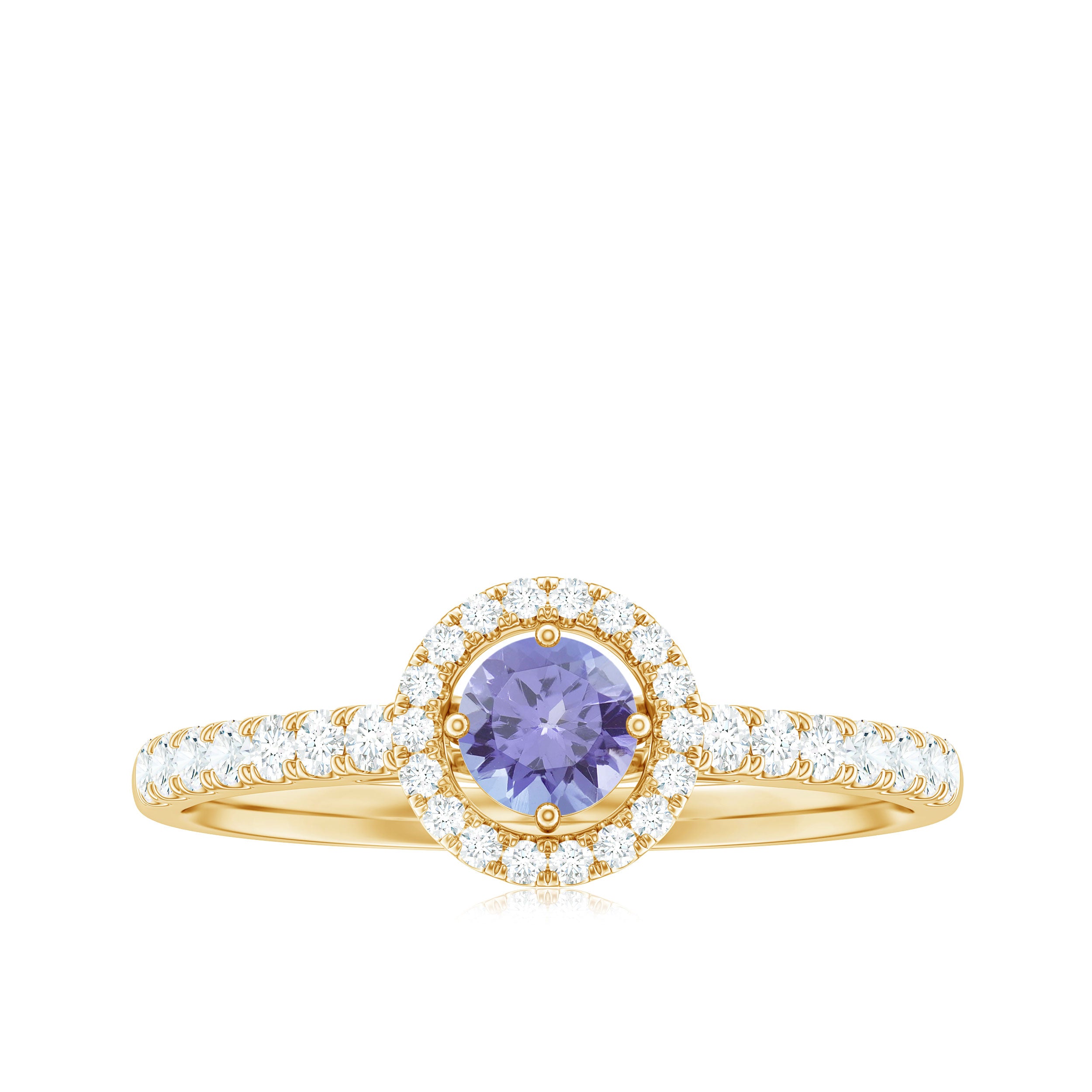 Rosec Jewels-Natural Tanzanite and Diamond Promise Ring for Engagement