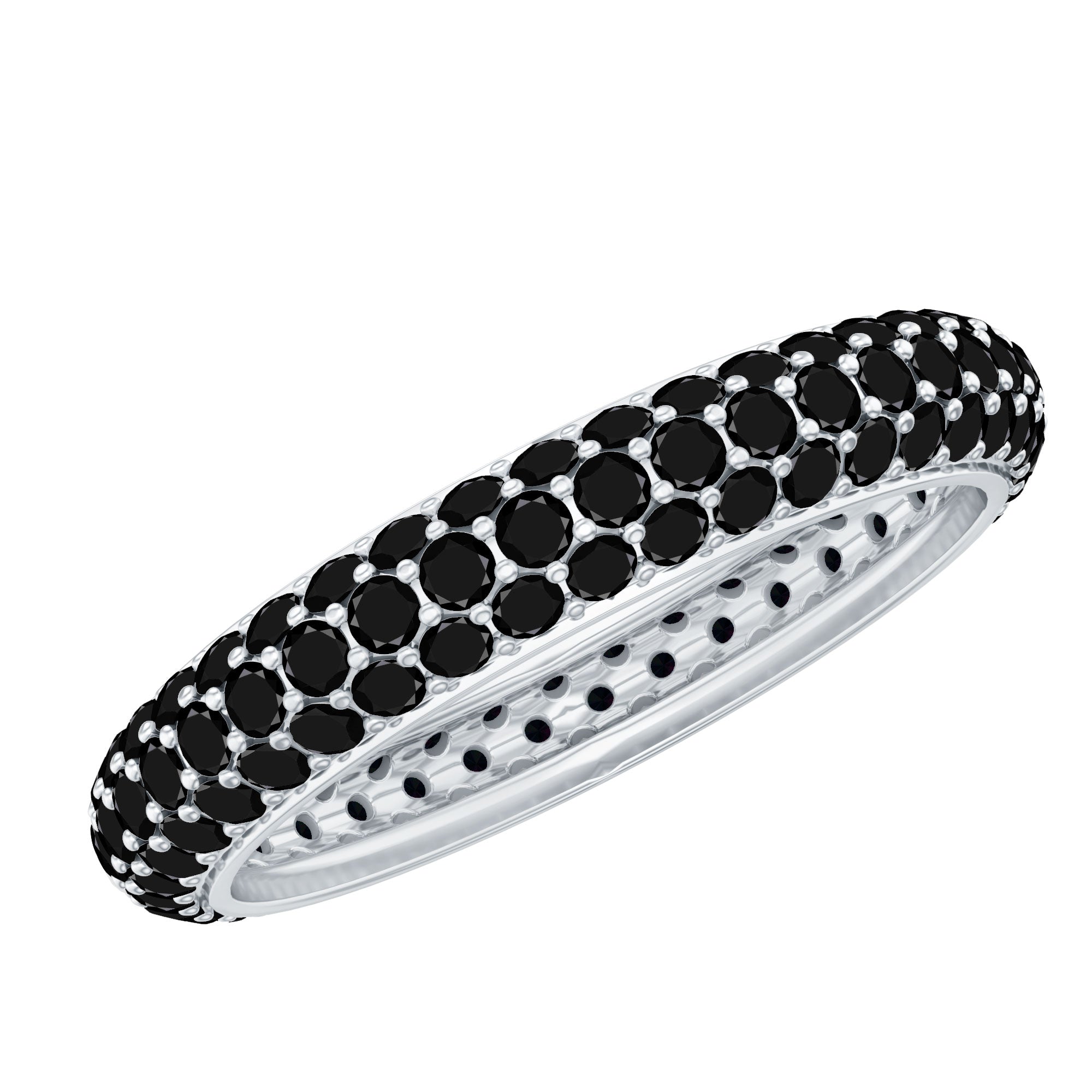 Thick Eternity Band with 2 CT Lab Created Black Diamond