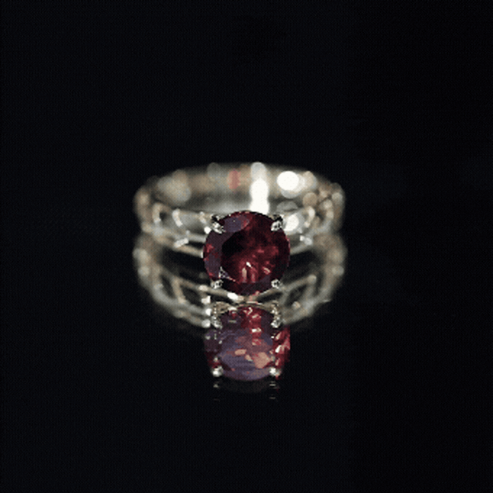 2.3 Carat Natural Garnet Filigree Engagement Ring with Certificate AAA - Rosec Jewels