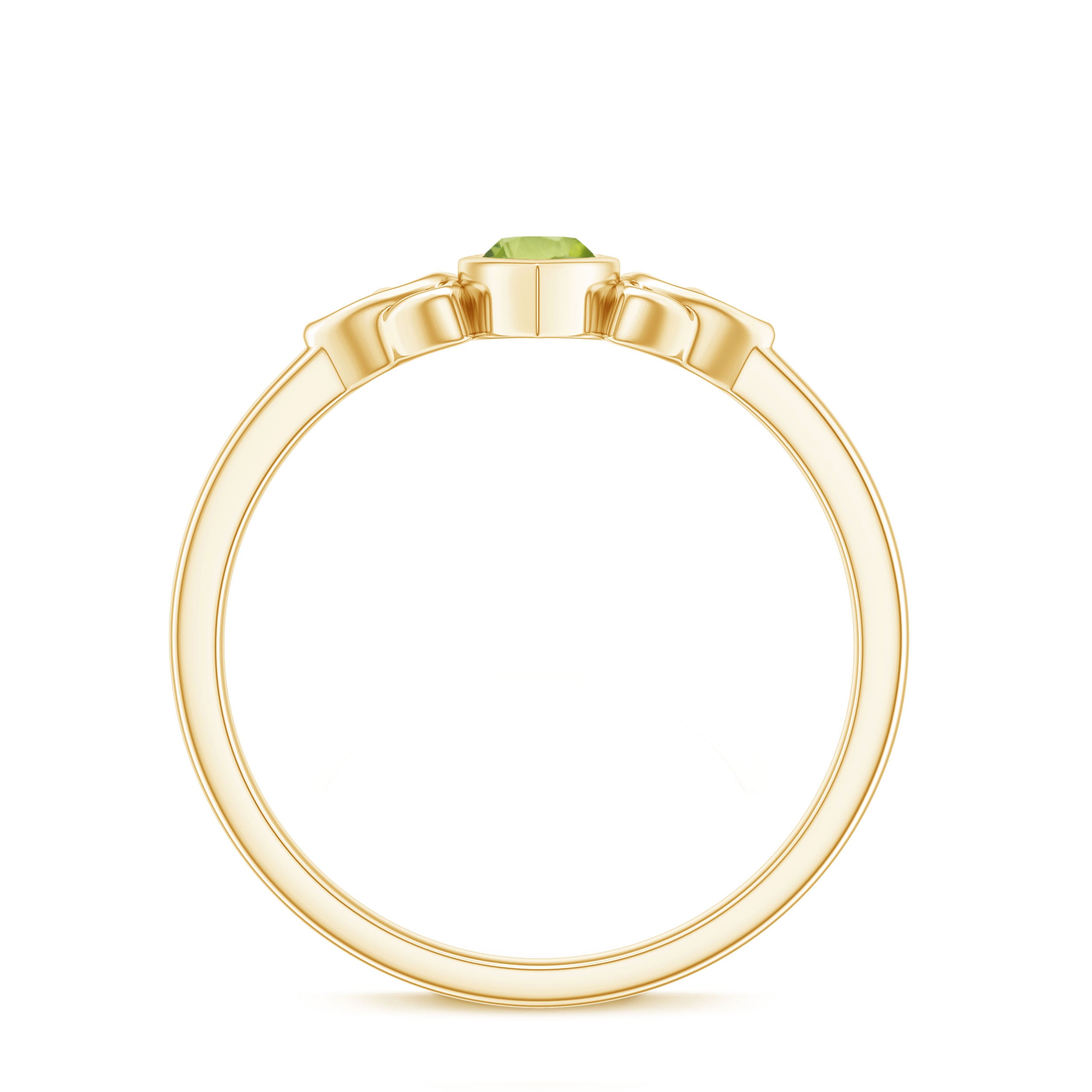 Natural 0.7 Carat Marquise Peridot Promise Ring with Celtic Knot AAA - Rosec Jewels
