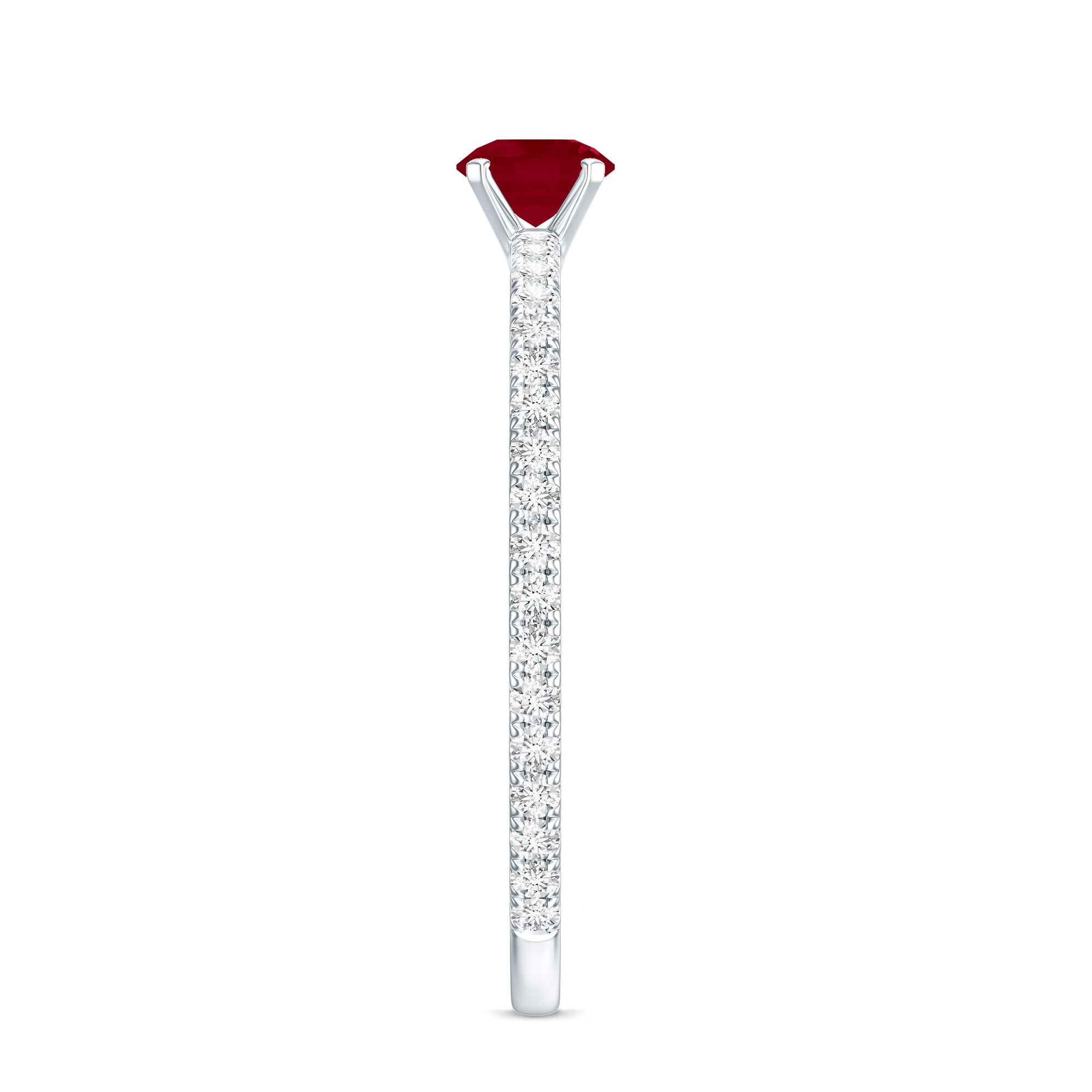 Natural Ruby Promise Ring with Diamond for Women AAA - Rosec Jewels