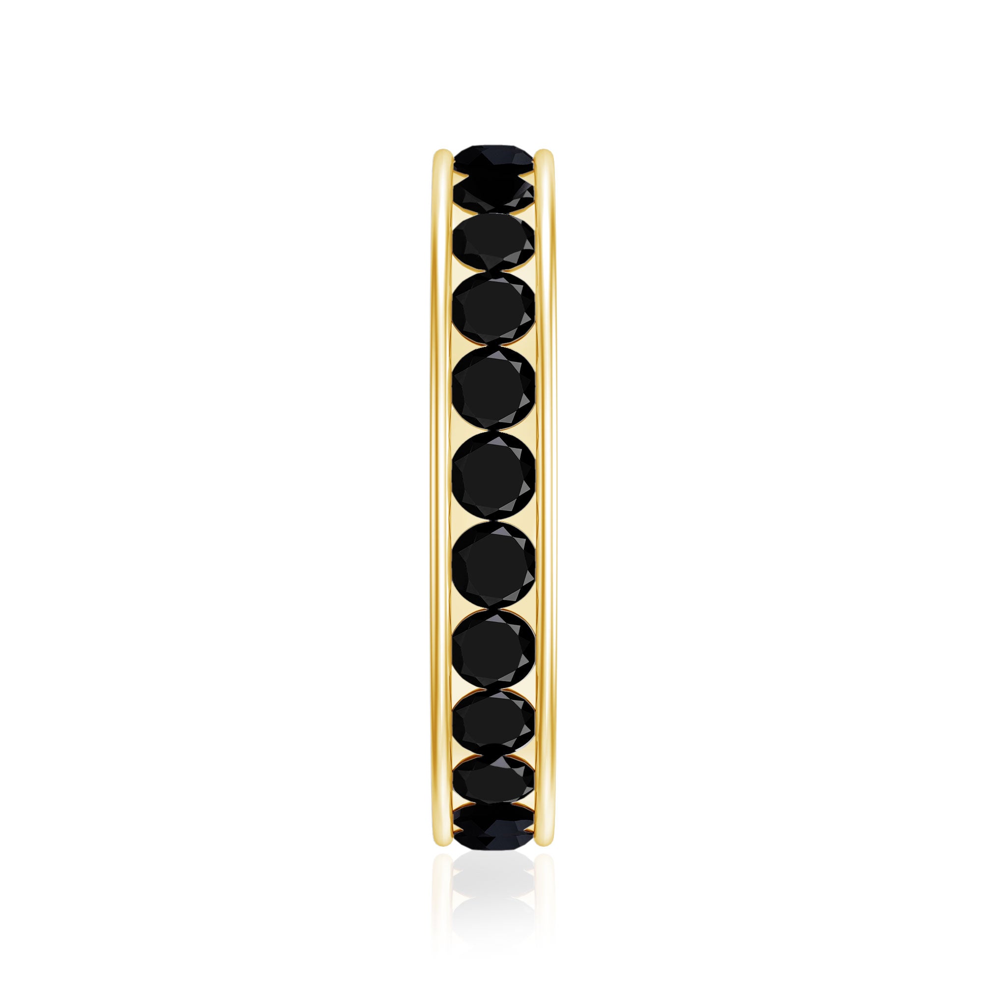 2.75 CT Channel Set Black Spinel Eternity Ring AAA - Rosec Jewels