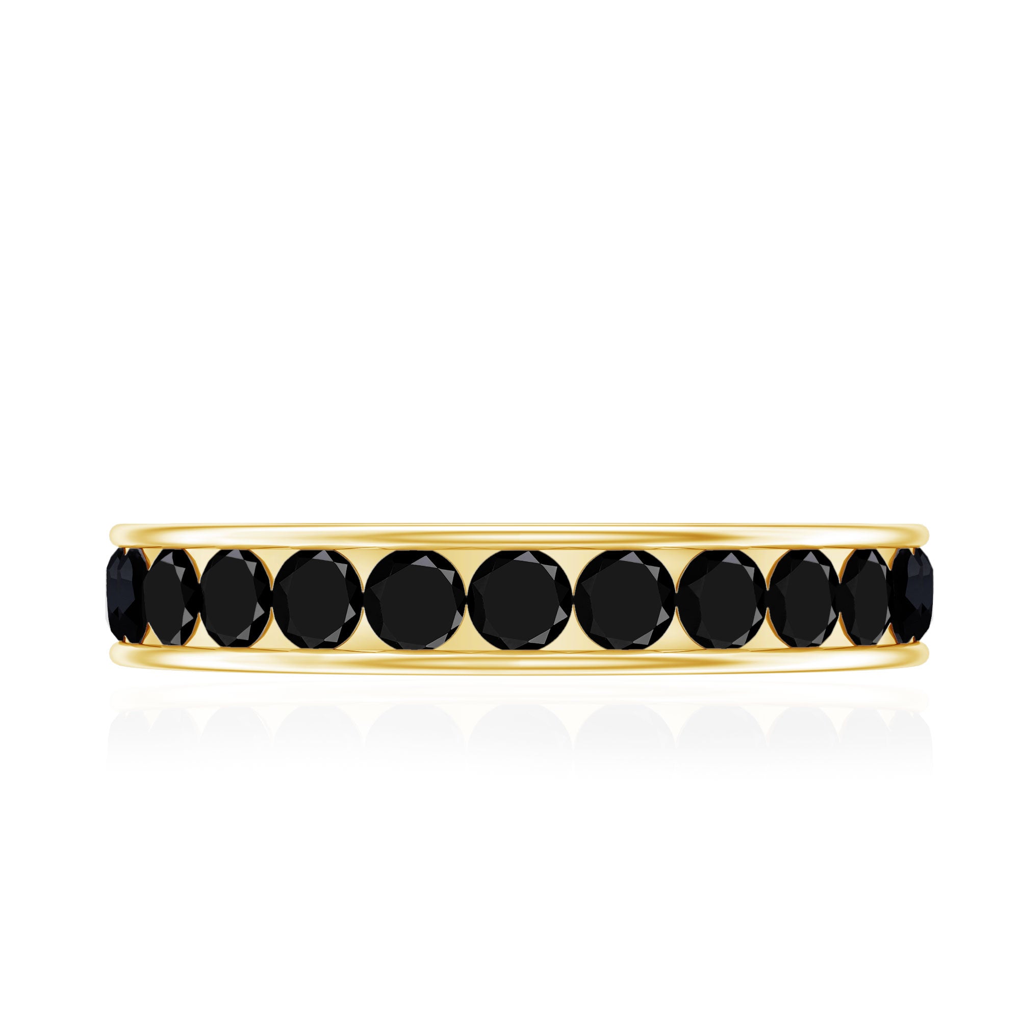 2.75 CT Channel Set Black Spinel Eternity Ring AAA - Rosec Jewels