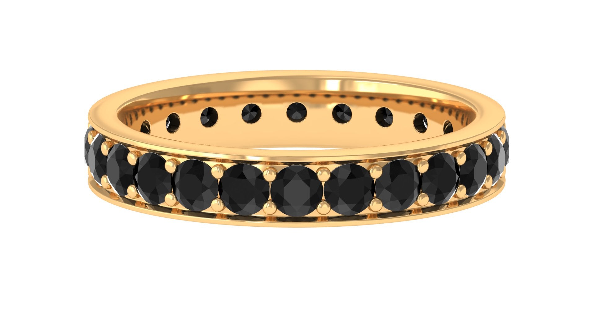 2.25 CT Black Spinel Eternity Band Ring AAA - Rosec Jewels