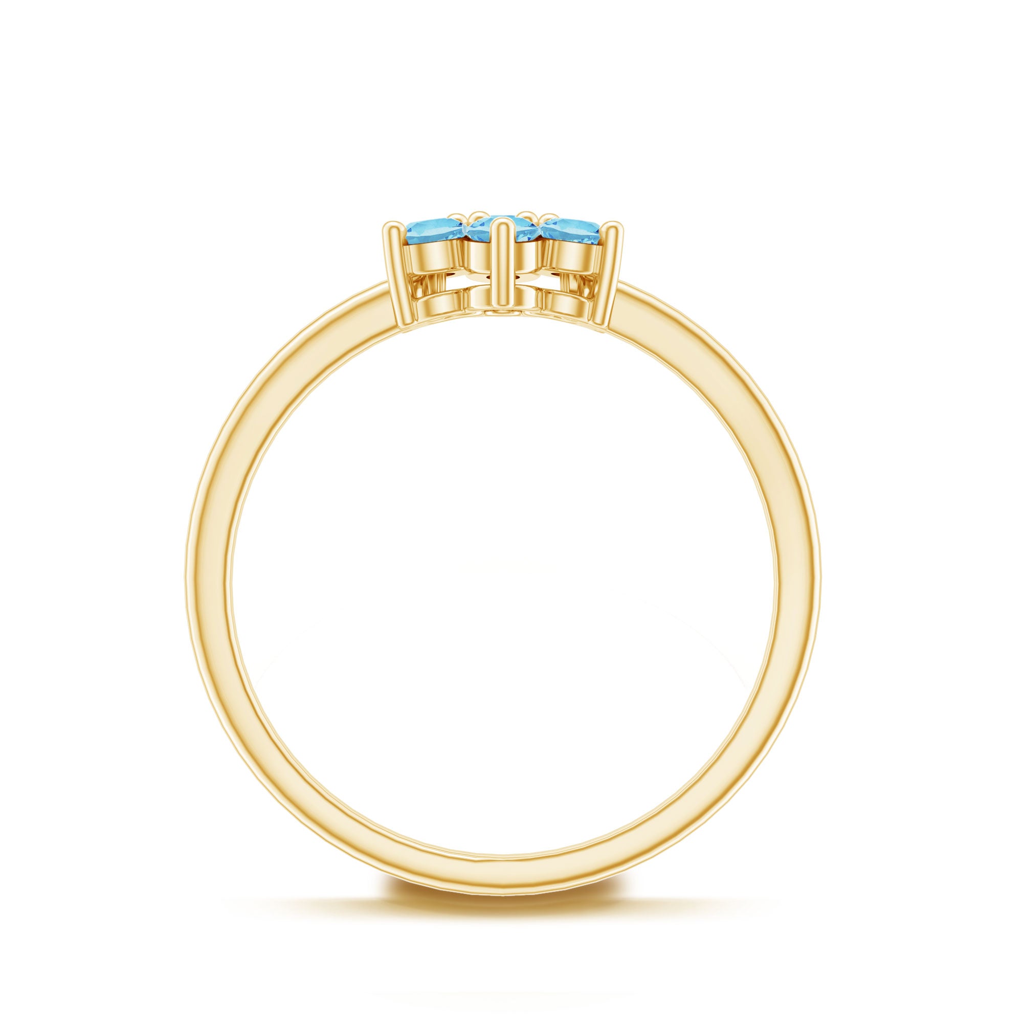 Real Aquamarine Flower Cluster Ring for Women AAA - Rosec Jewels