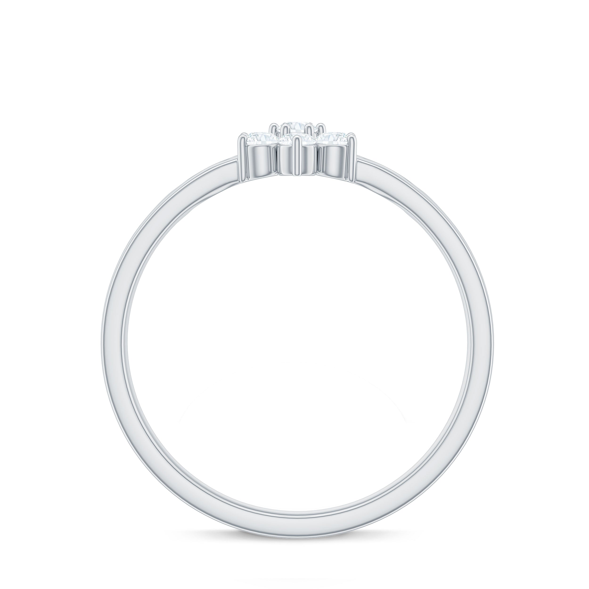 Nature Inspired Diamond Flower Promise Ring for Proposal Natural - ( HI-SI ) - Rosec Jewels