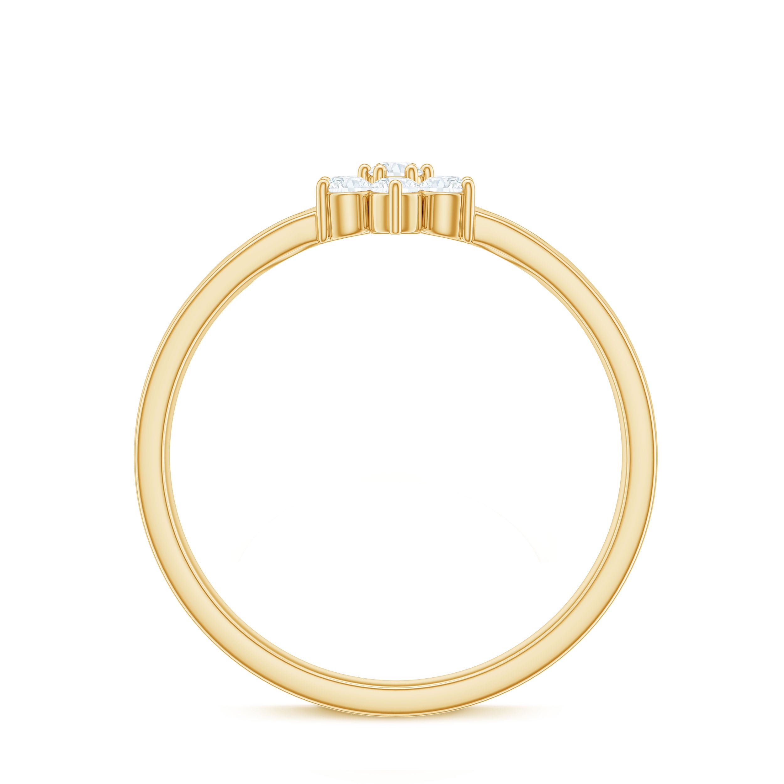 Nature Inspired Diamond Flower Promise Ring for Proposal Natural - ( HI-SI ) - Rosec Jewels