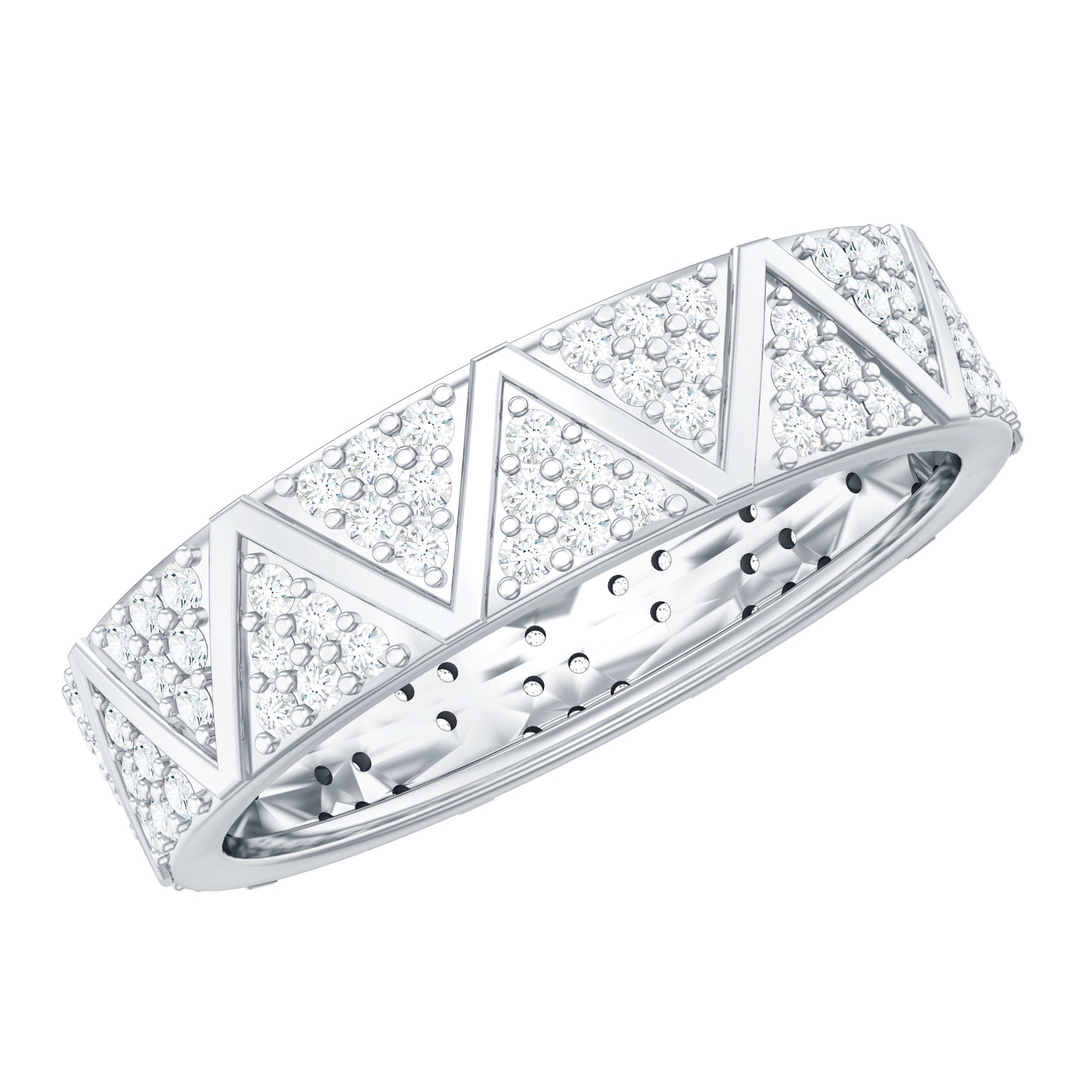 Natural Diamond Wide Wedding Band for Women