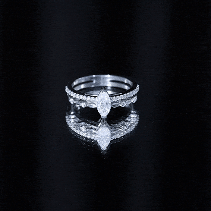 Certified Brilliant Cut Moissanite Marquise Cut Engagement Ring D-VS1 - Rosec Jewels