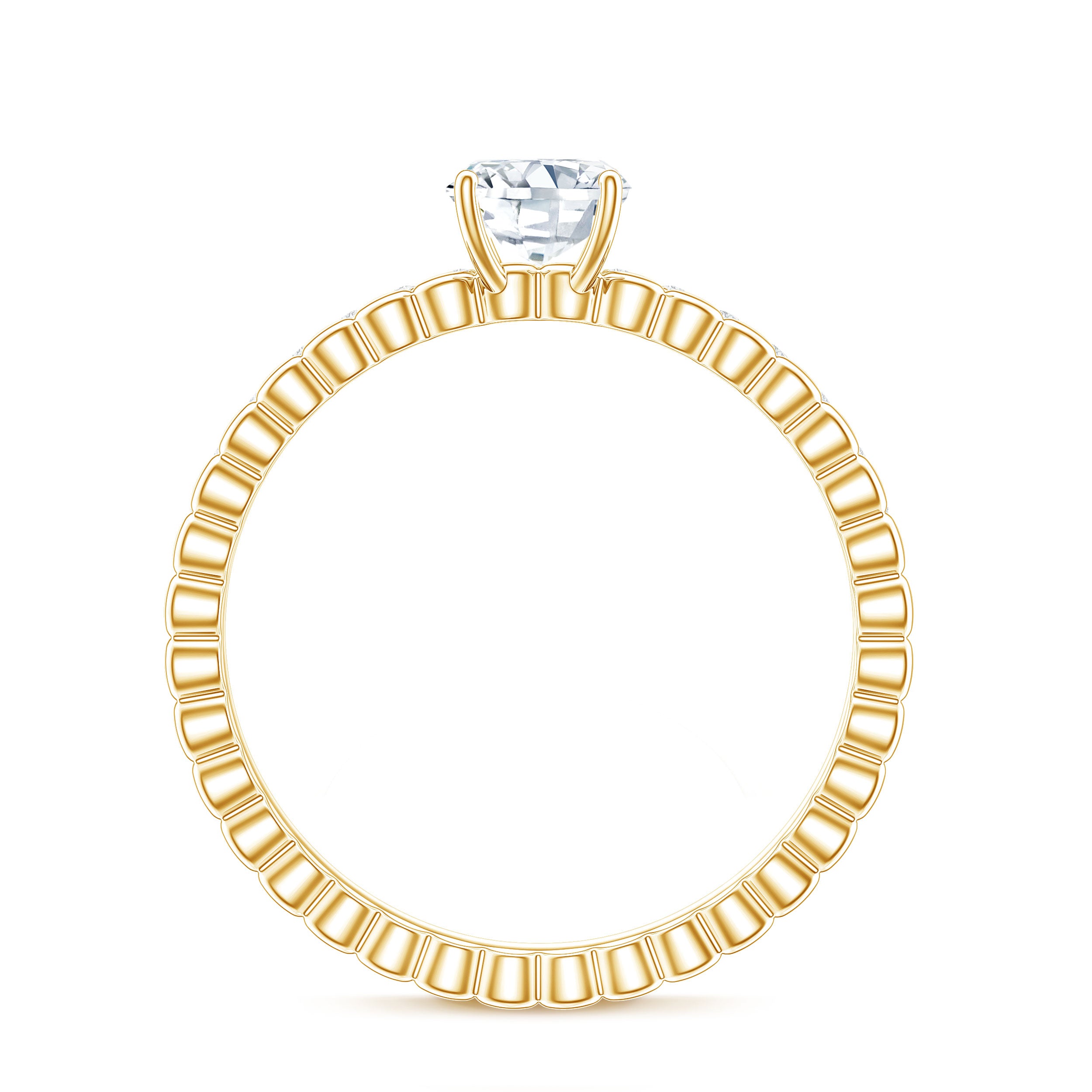 Rosec Jewels-6mm Certified Cushion Cut Moissanite Solitaire Engagement Ring