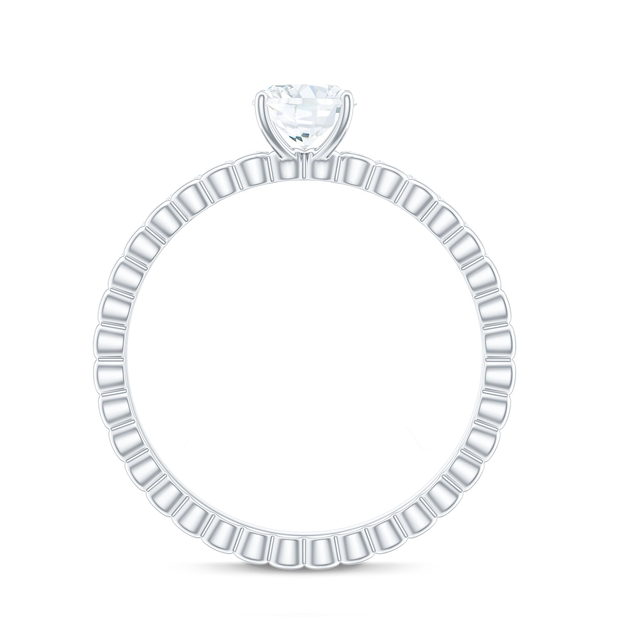 5x7mm Solitaire Moissanite Oblong Engagement Ring D-VS1 - Rosec Jewels