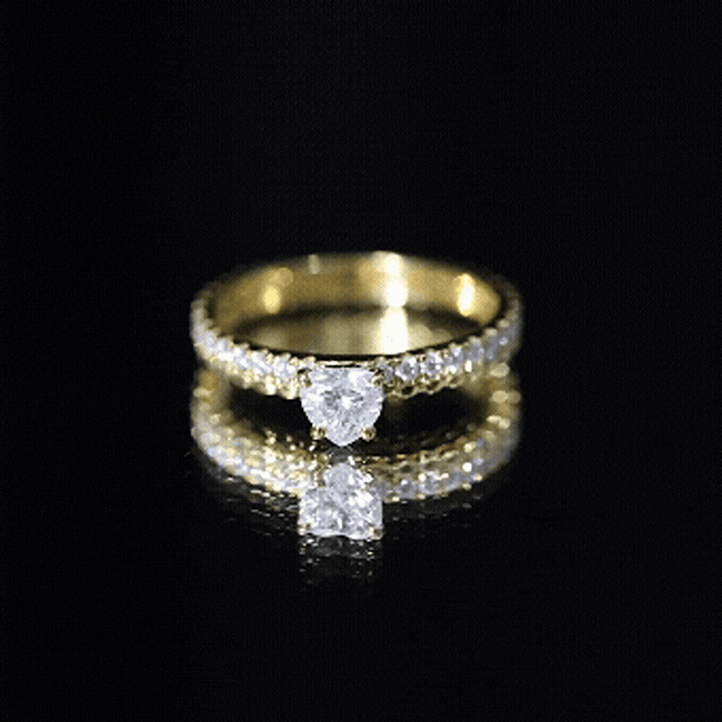 Heart Shape Moissanite Designer Engagement Ring for Women D-VS1 - Rosec Jewels