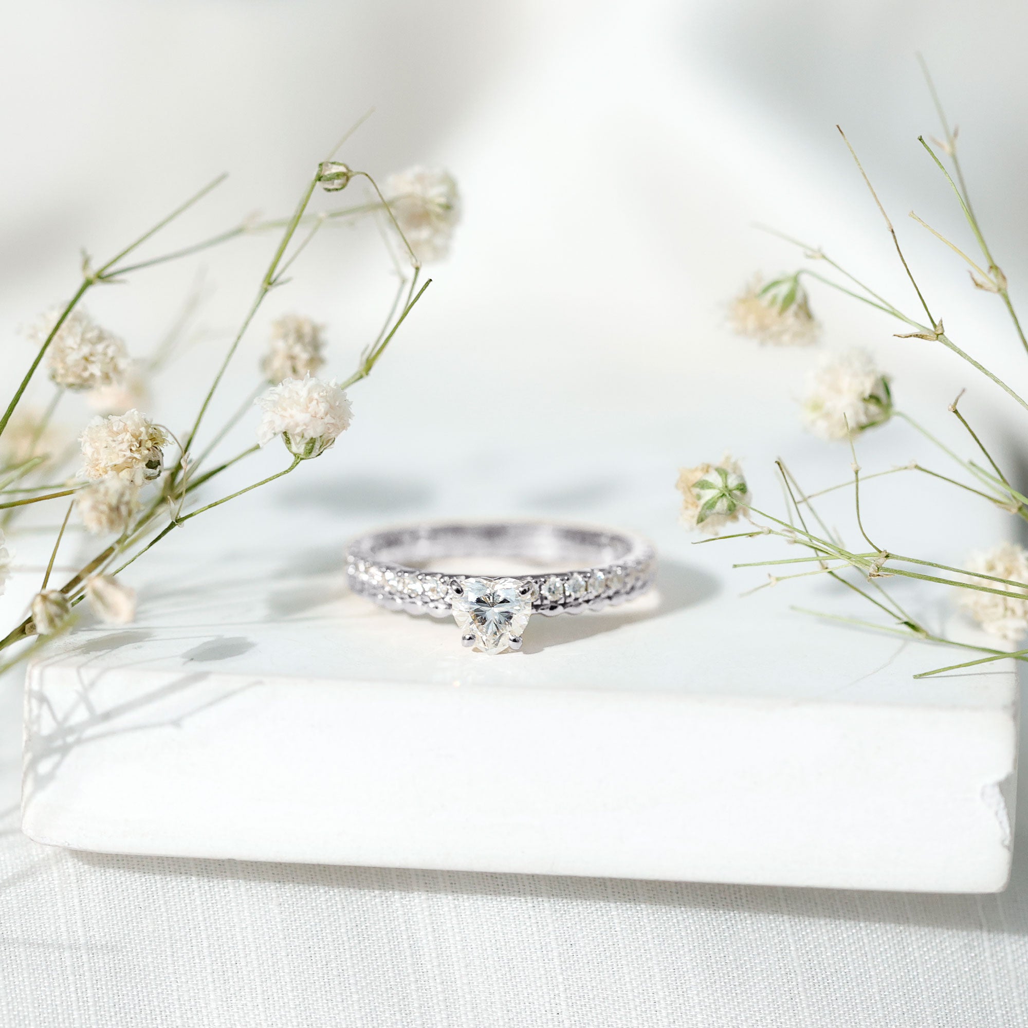 Rosec Jewels-Heart Shape Moissanite Designer Engagement Ring for Women