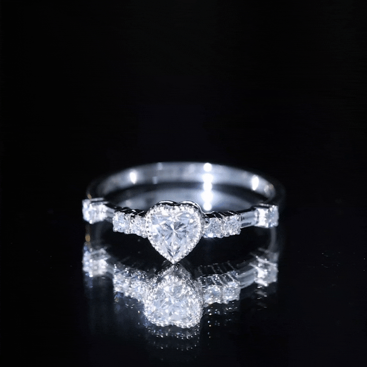 Heart Shaped Moissanite Pre Engagement Ring D-VS1 - Rosec Jewels