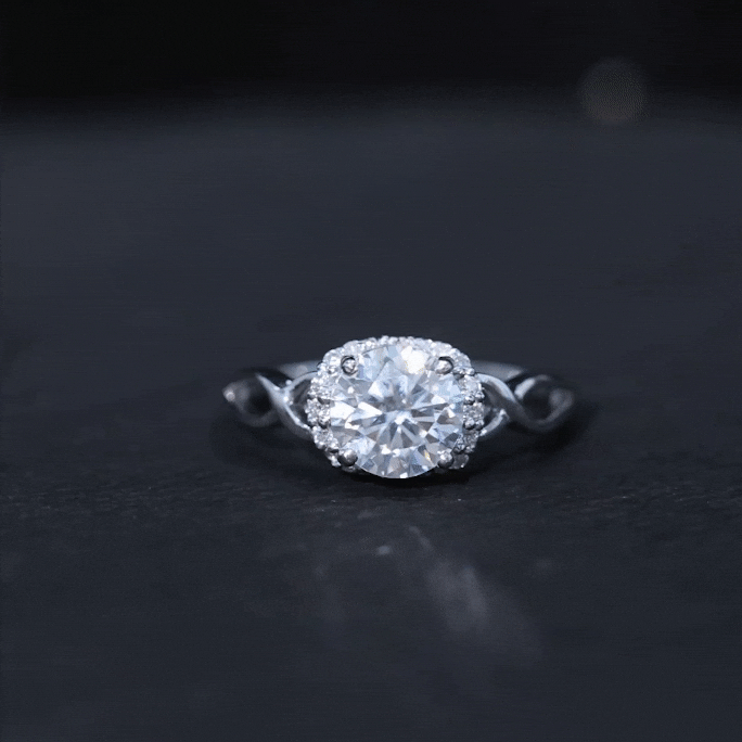 Round Cut Moissanite Infinity Engagement Ring D-VS1 - Rosec Jewels