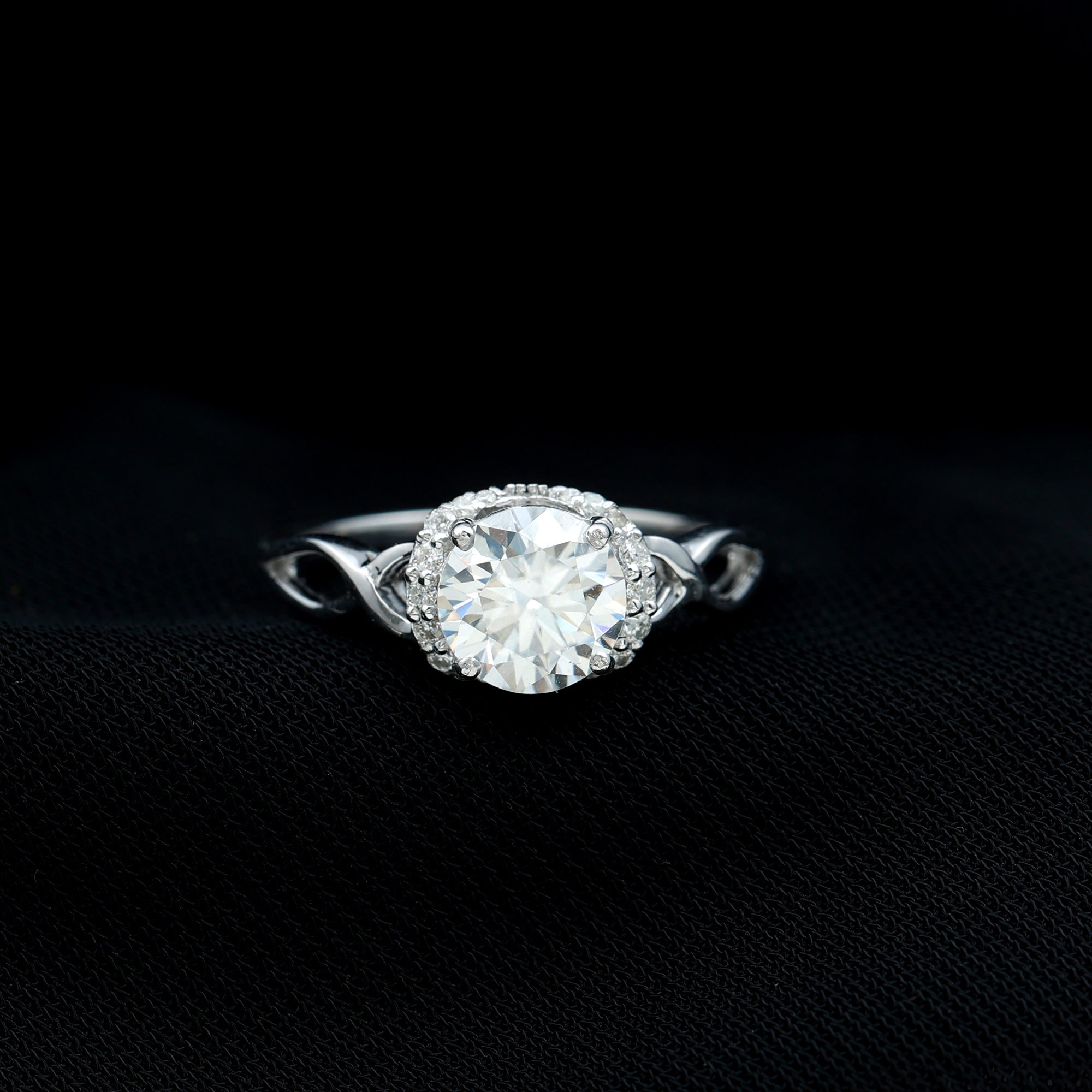 Round Cut Moissanite Infinity Engagement Ring D-VS1 - Rosec Jewels
