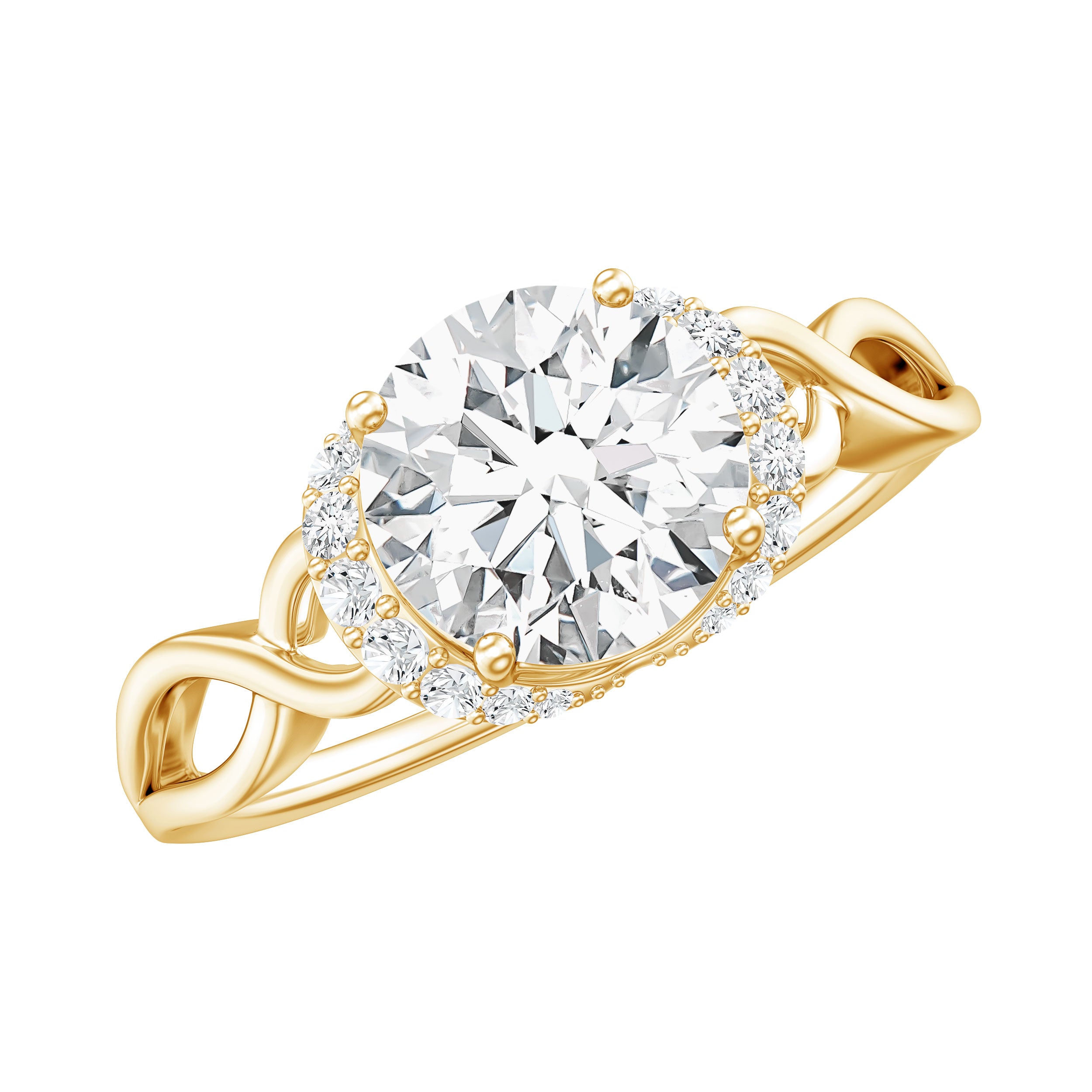 Round Cut Moissanite Infinity Engagement Ring D-VS1 - Rosec Jewels