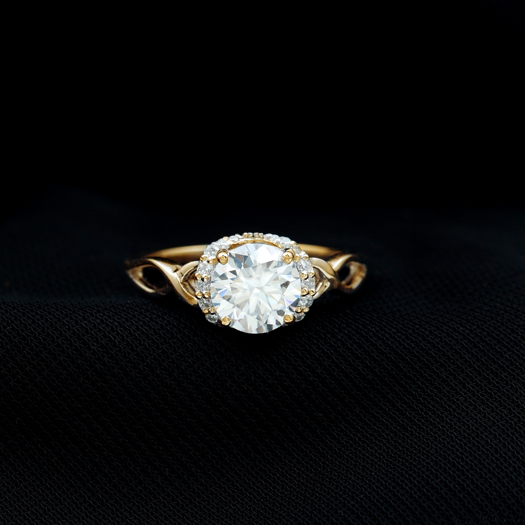 Round Cut Moissanite Infinity Engagement Ring D-VS1 - Rosec Jewels