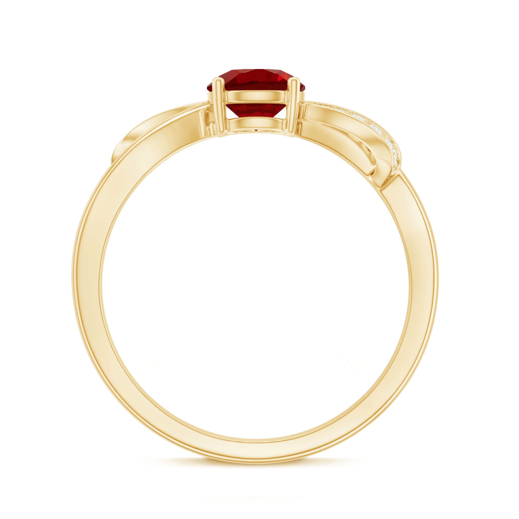 Certified Lab Grown Ruby Proposal Ring With Diamond AAAA - Rosec Jewels