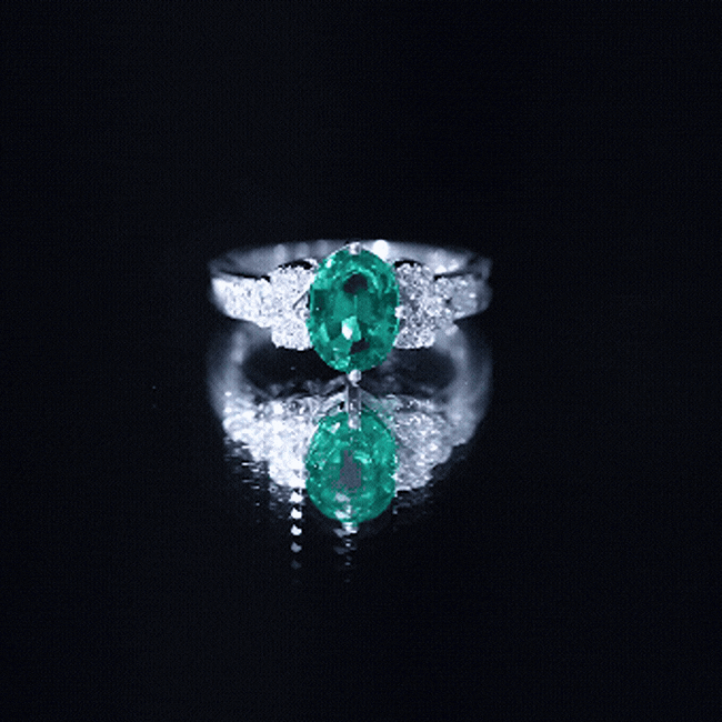 Designer Lab Grown Emerald Engagement Ring AAAA - Rosec Jewels
