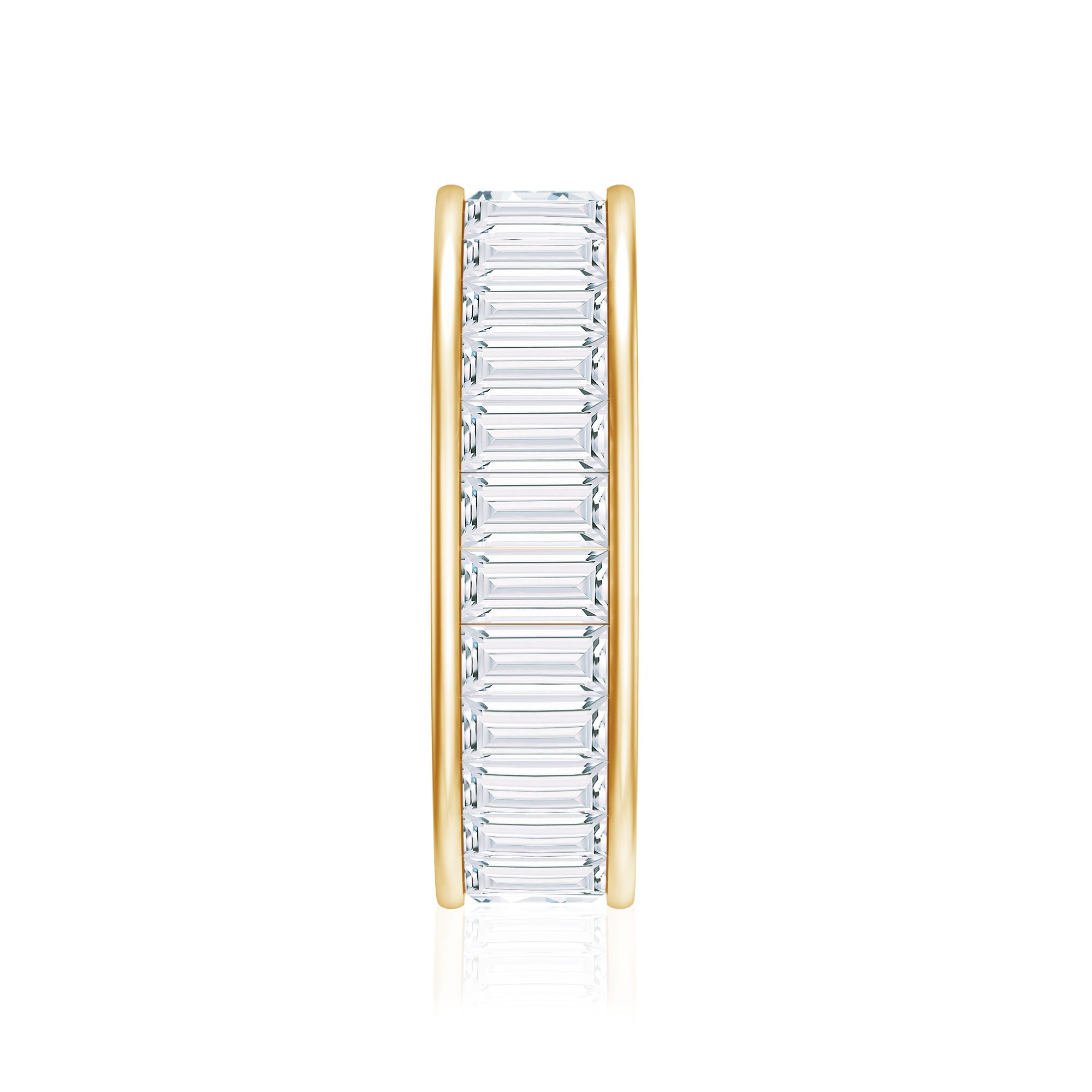 3.66 Carat Baguette Cut Moissanite Wedding Band Channel Setting D-VS1 - Rosec Jewels