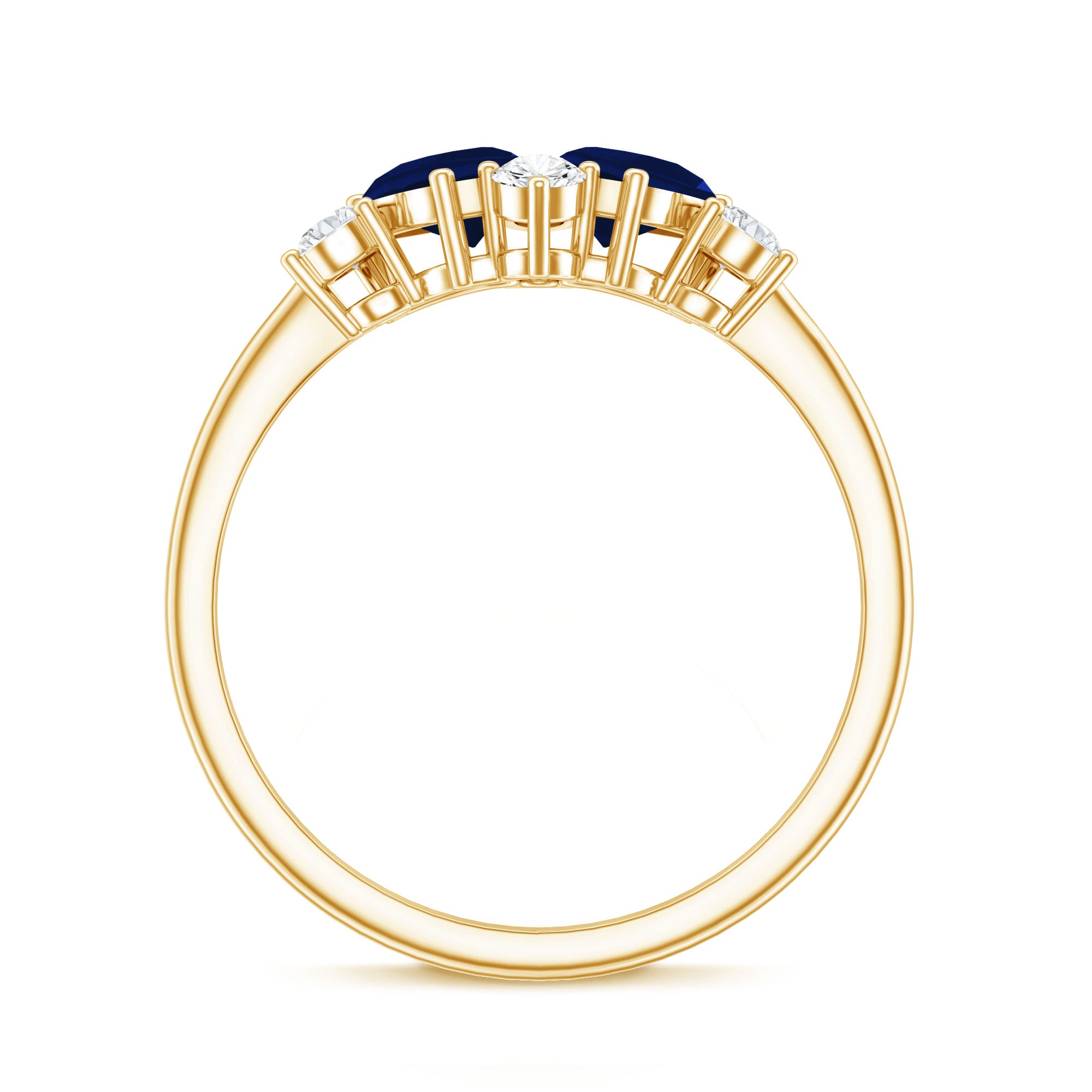 Genuine Blue Sapphire and Diamond Cluster Engagement Ring with Certificate AAA - Rosec Jewels